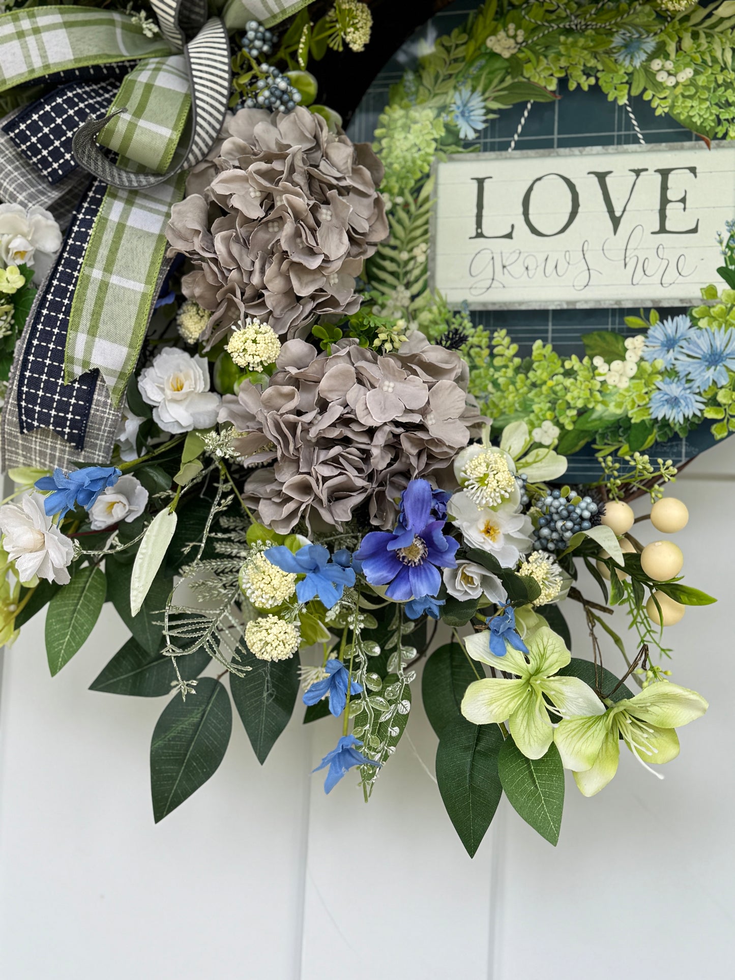 Hydrangea Love Grows Here Wreath