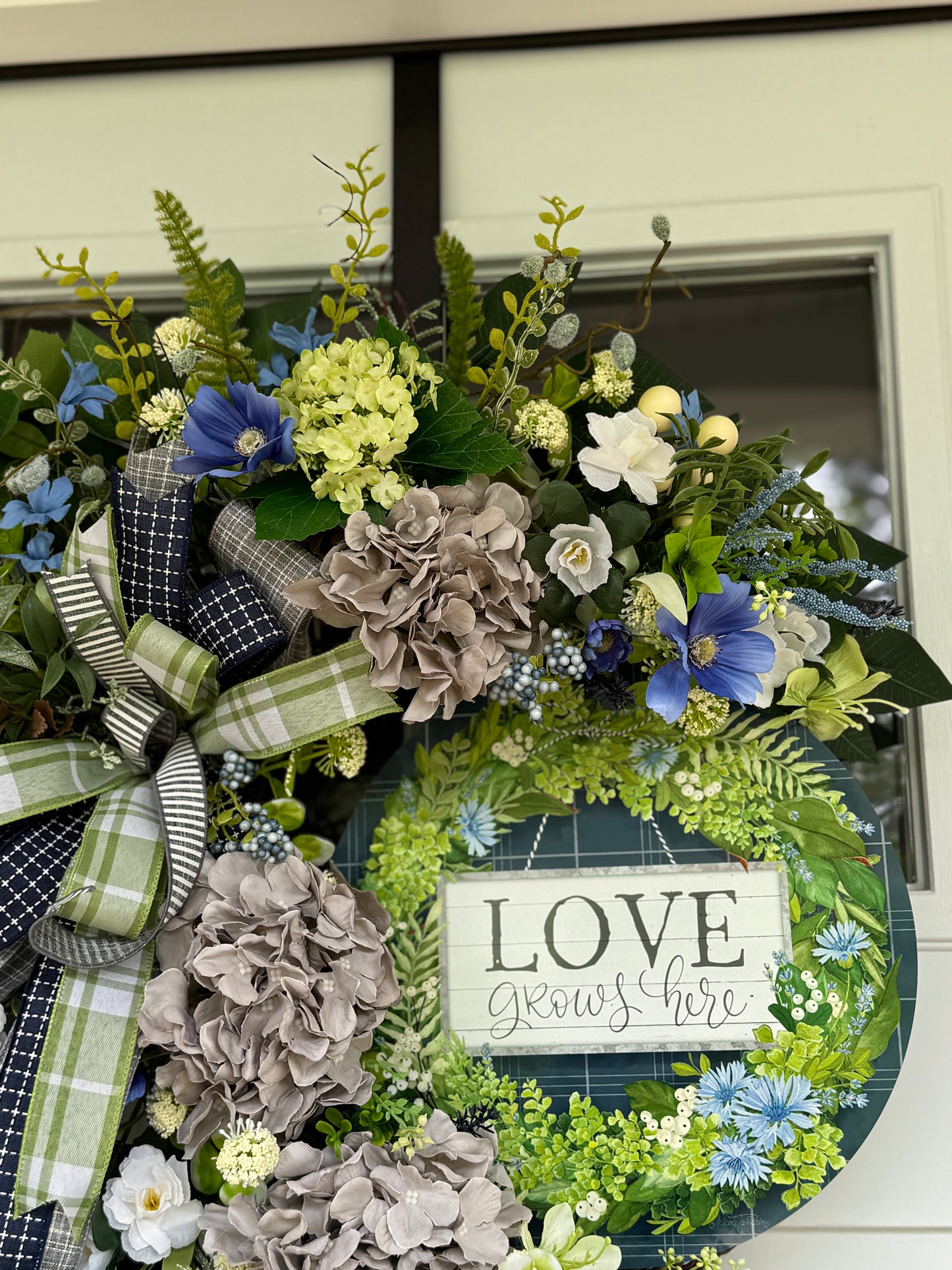 Hydrangea Love Grows Here Wreath