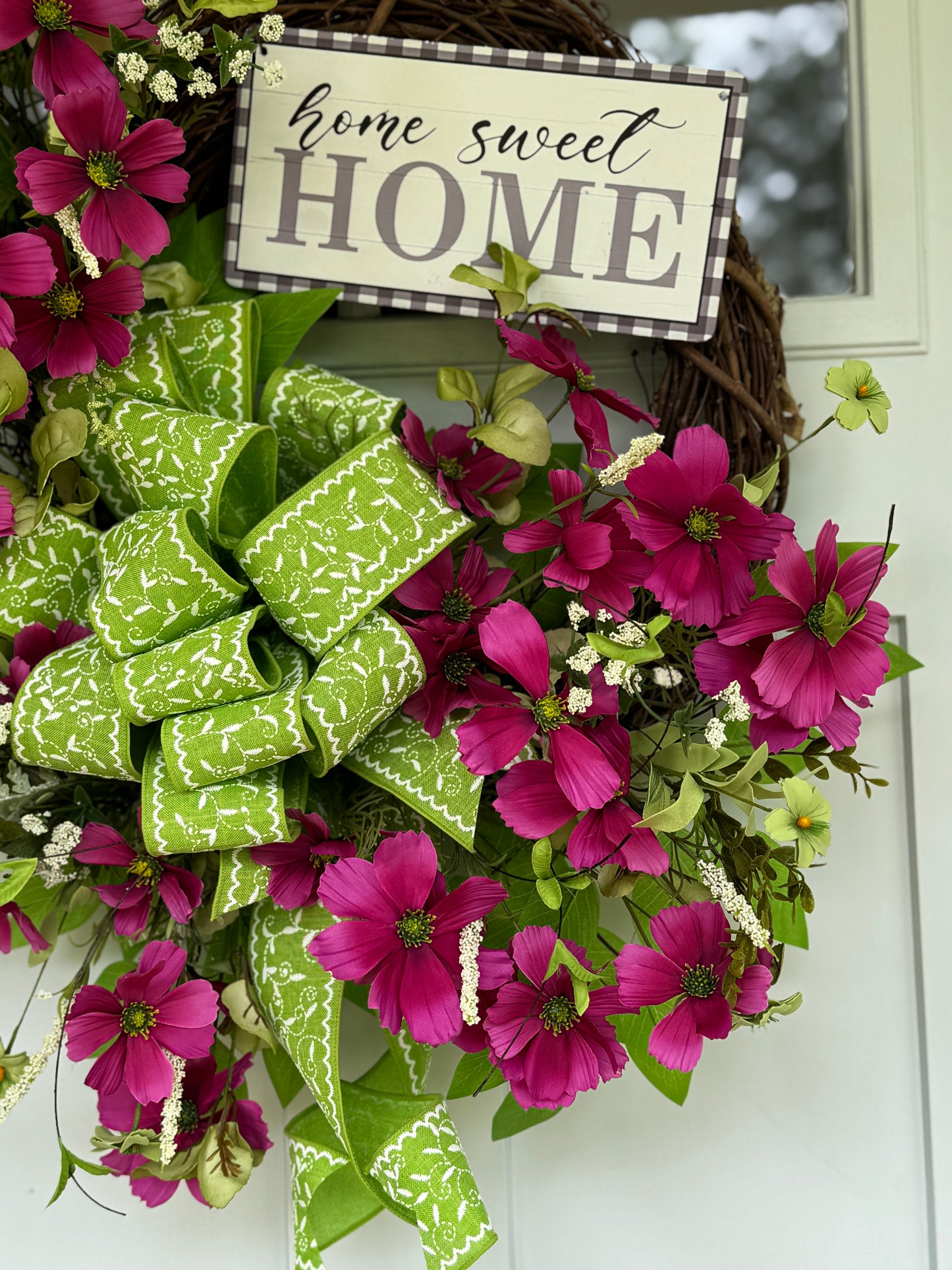 Garden Cosmos Home Sweet Home Wreath