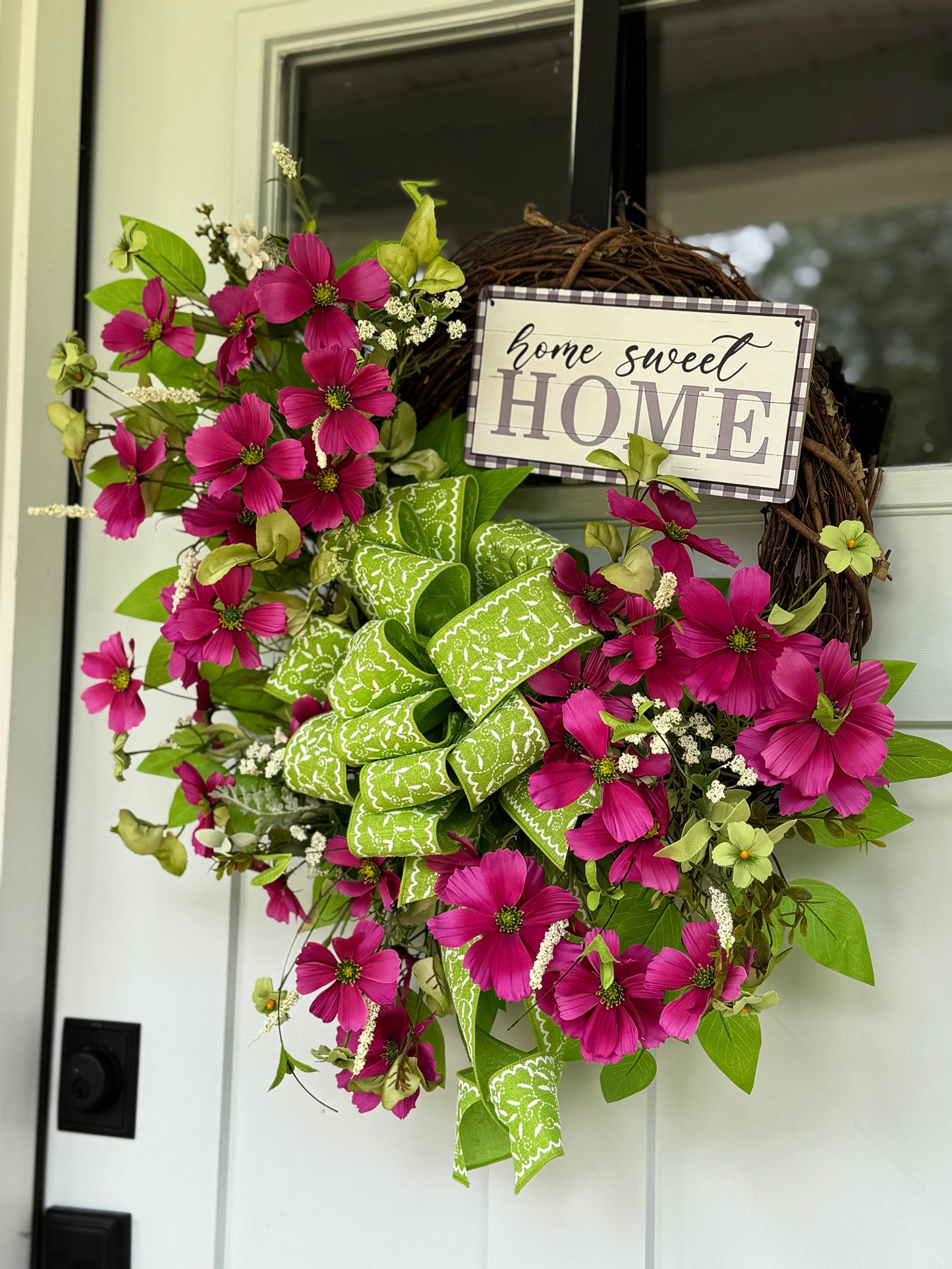 Garden Cosmos Home Sweet Home Wreath