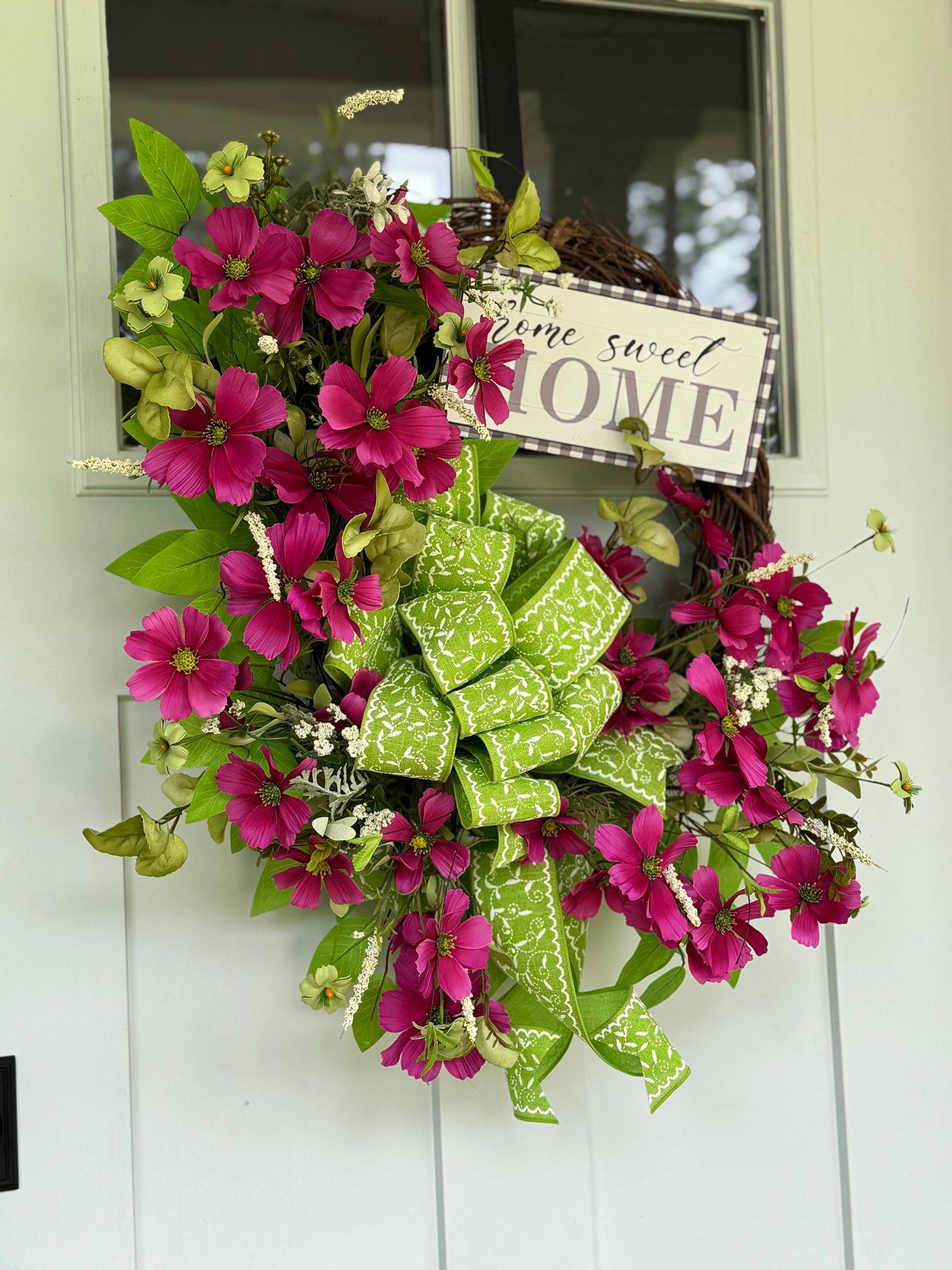 Garden Cosmos Home Sweet Home Wreath