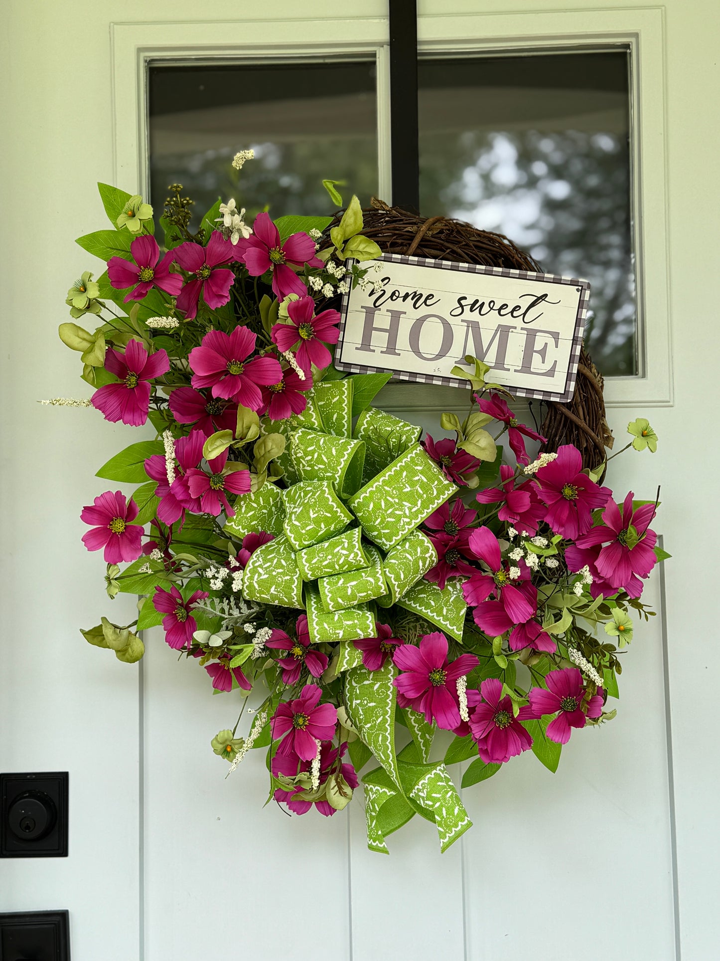 Garden Cosmos Home Sweet Home Wreath