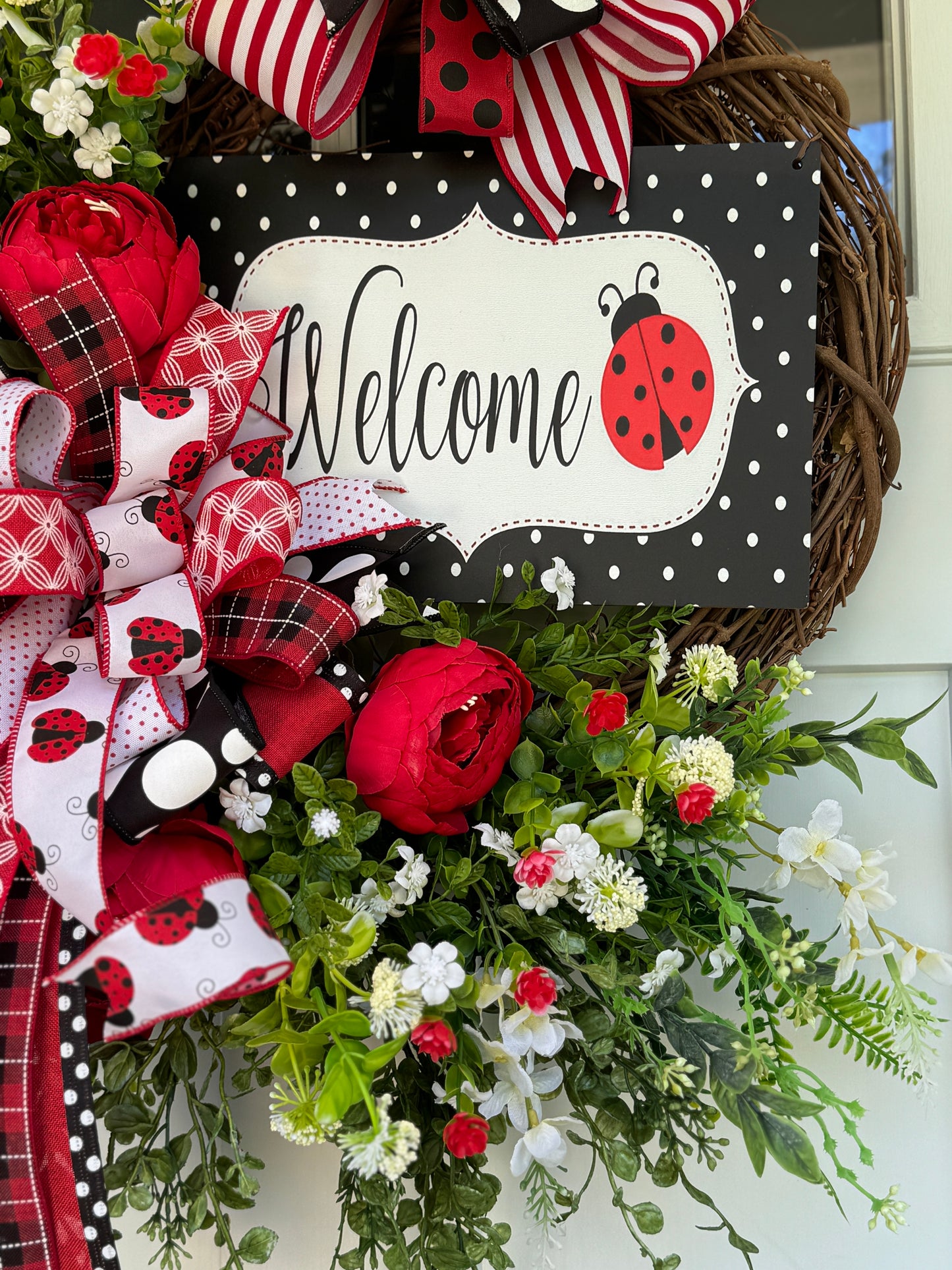 Ladybug Welcome Wreath