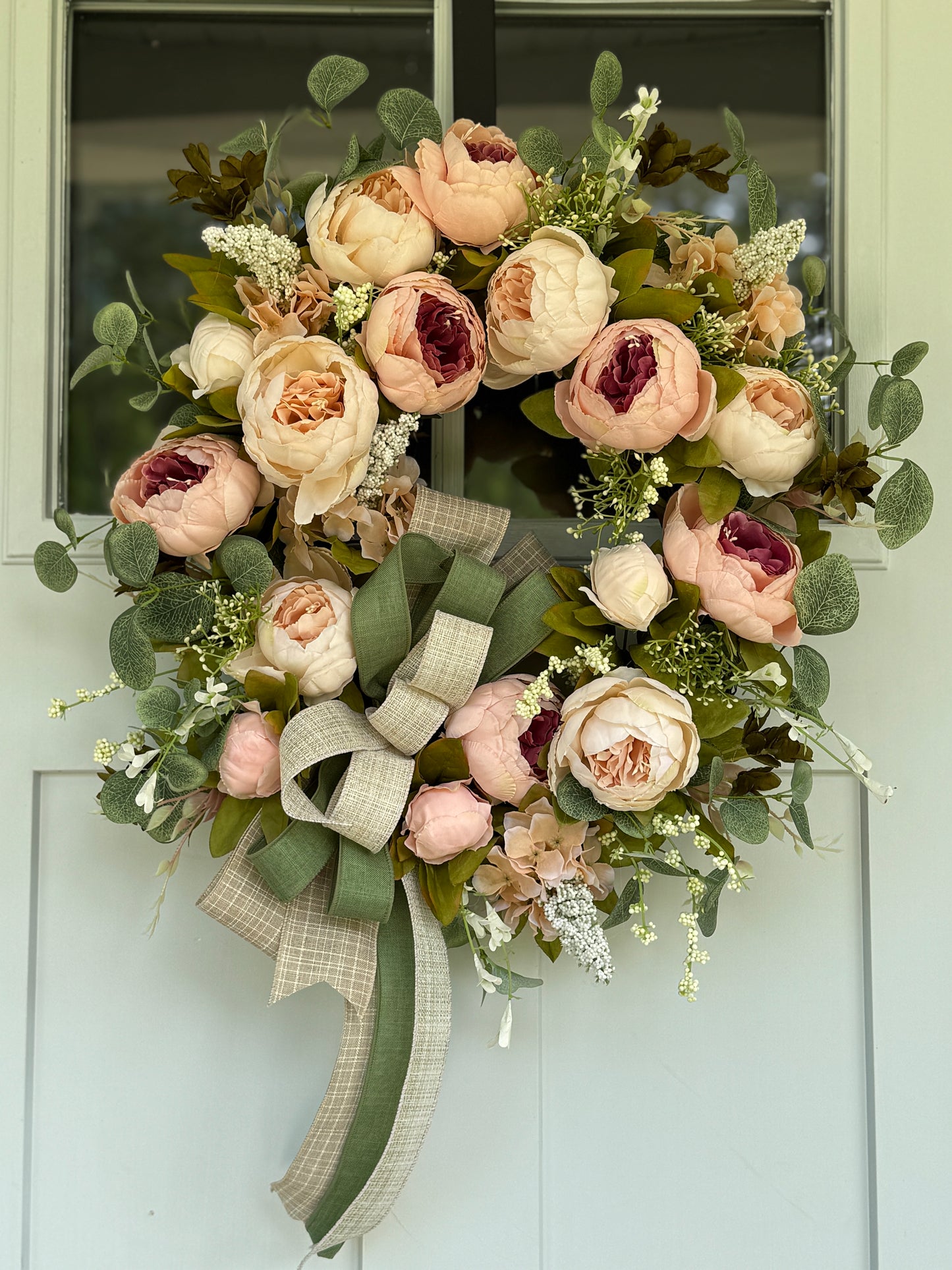 Elegant Peonies Floral Wreath