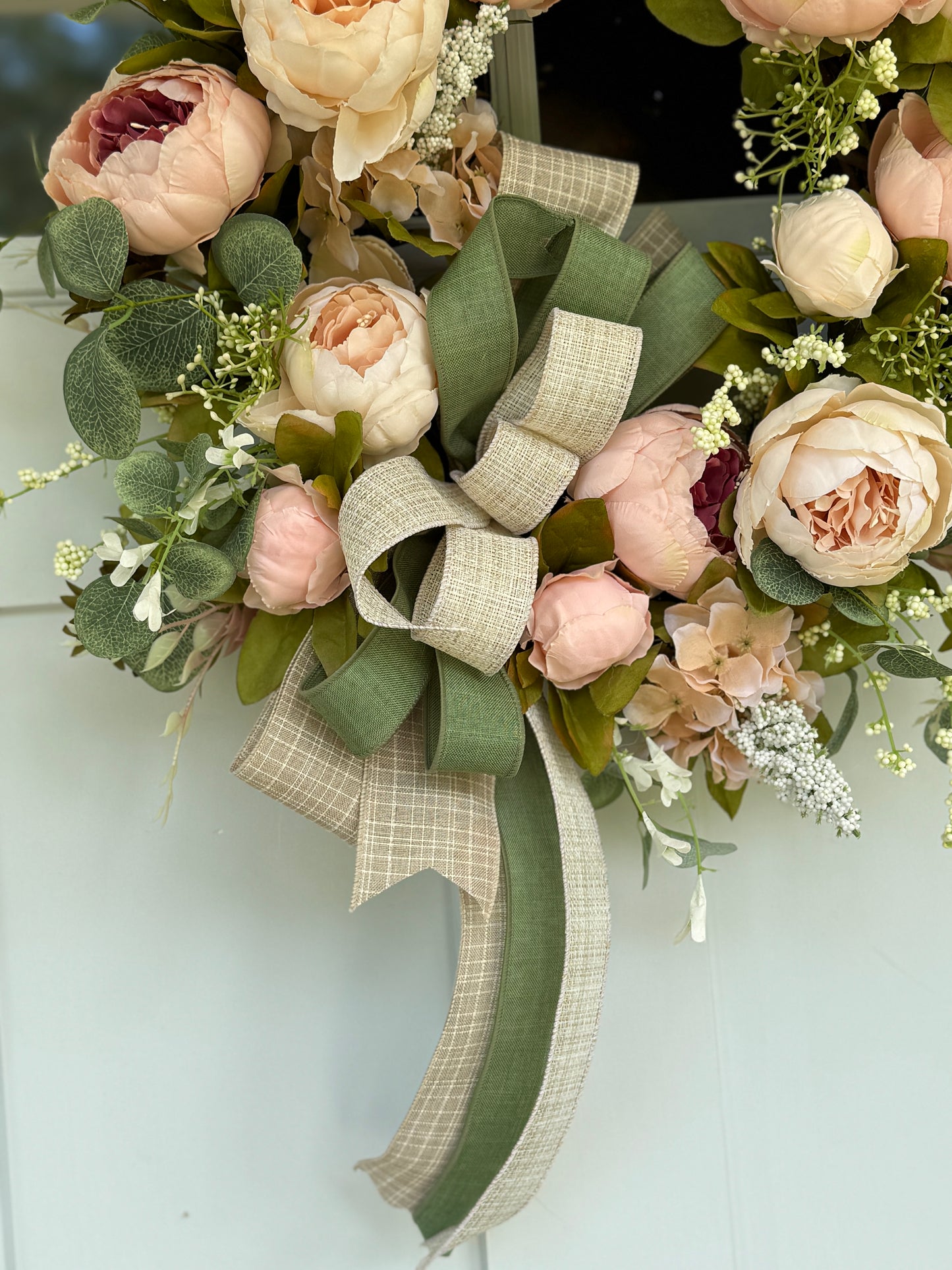 Elegant Peonies Floral Wreath