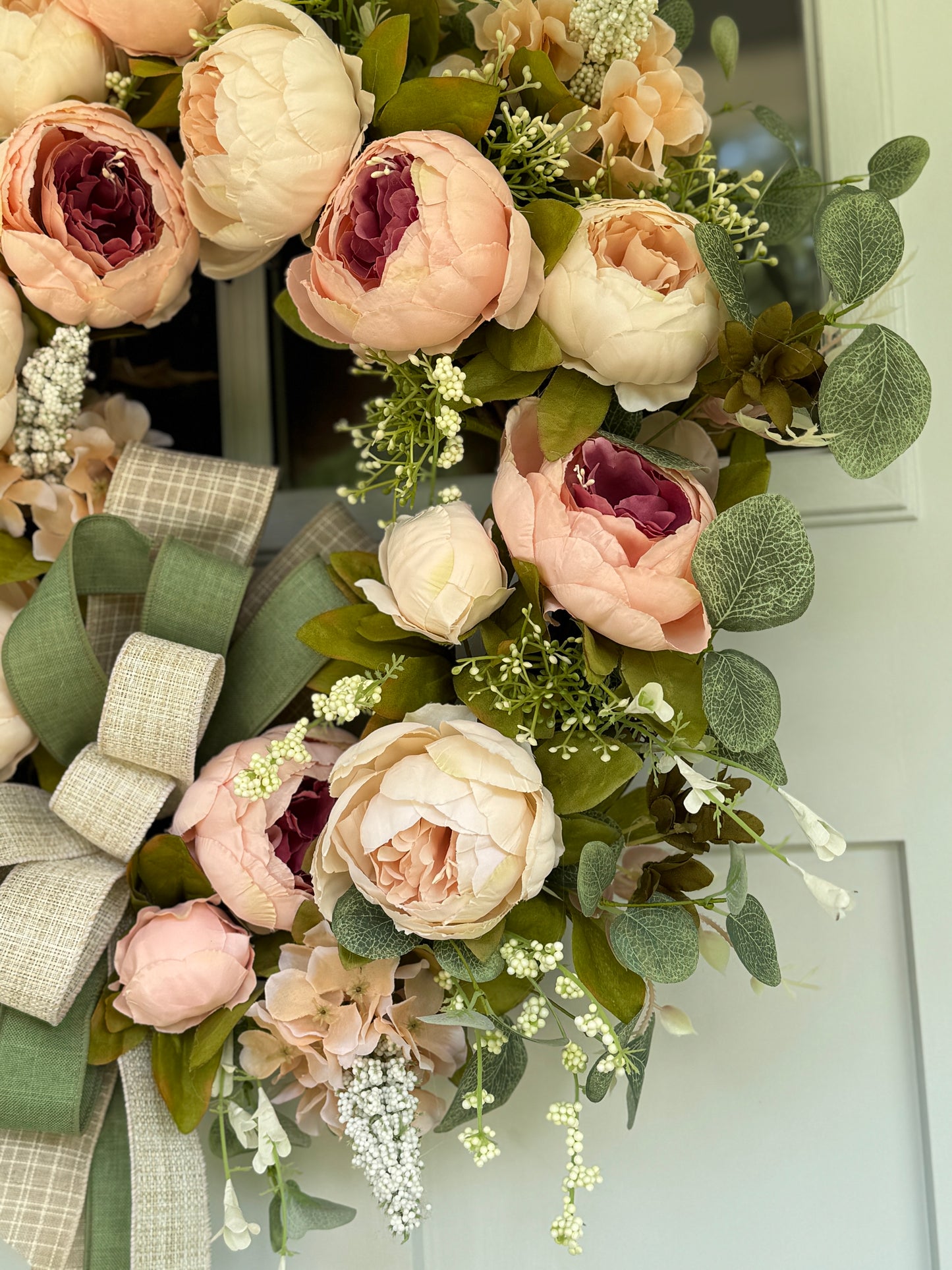 Elegant Peonies Floral Wreath