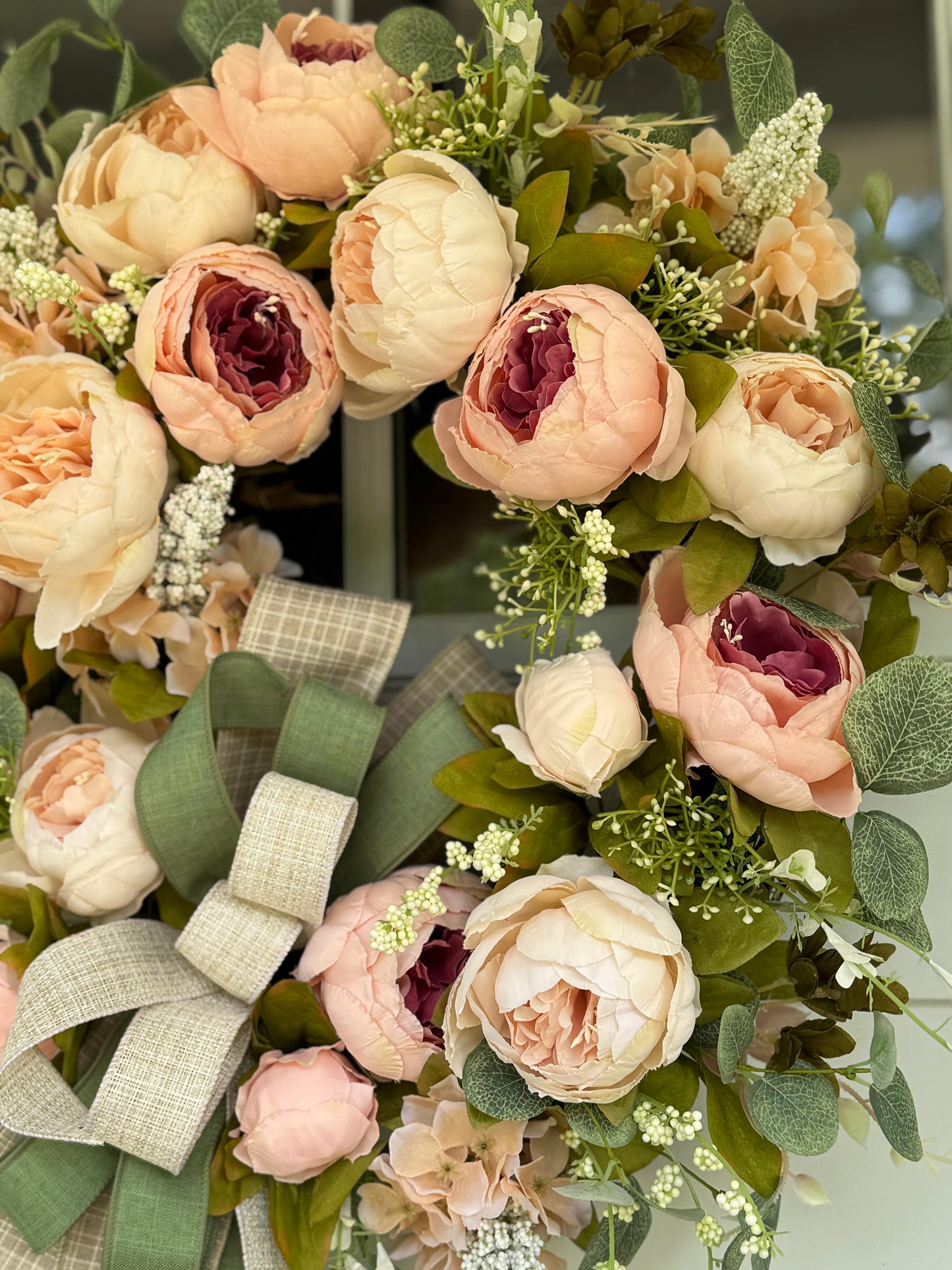 Elegant Peonies Floral Wreath