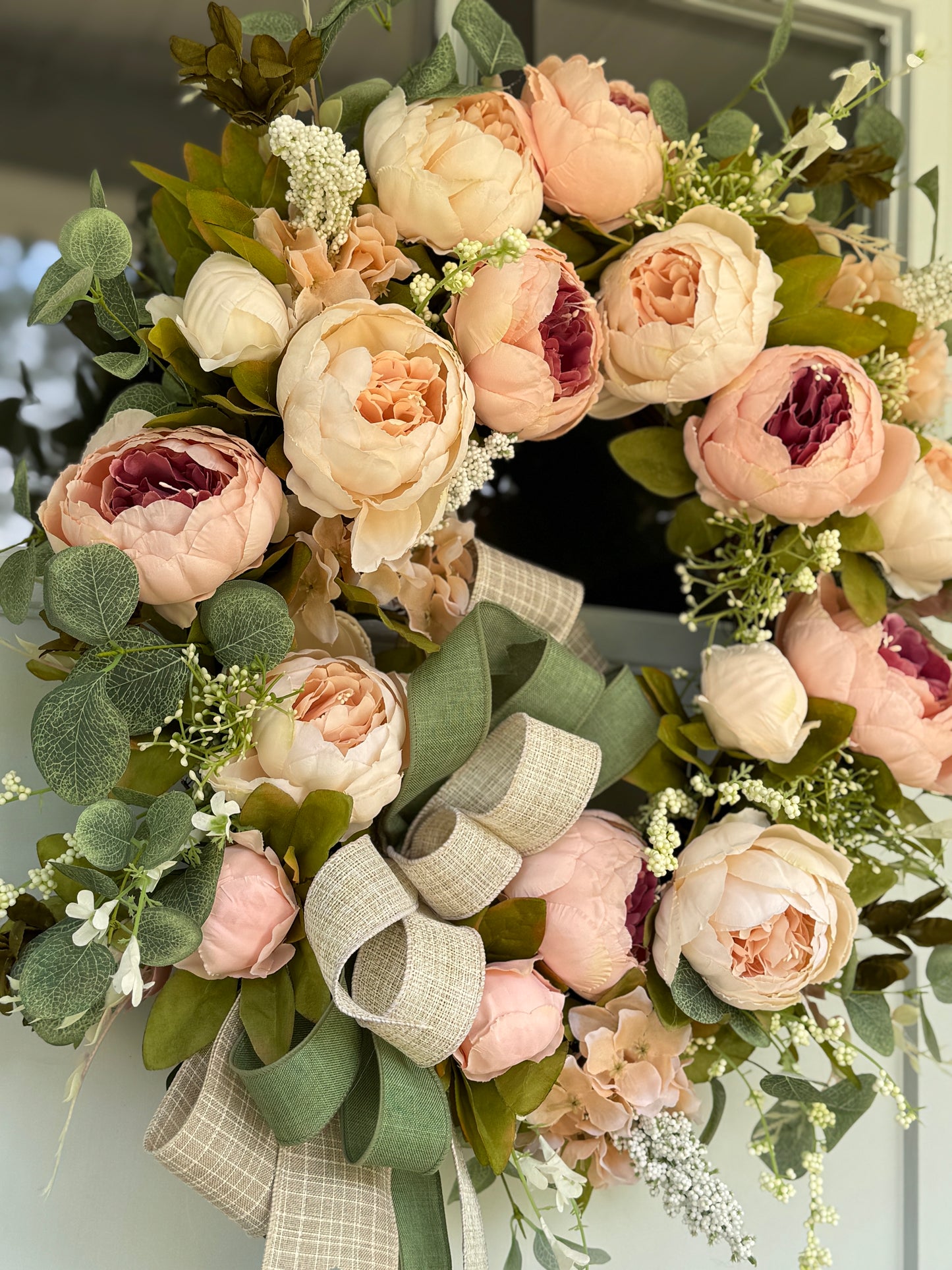 Elegant Peonies Floral Wreath