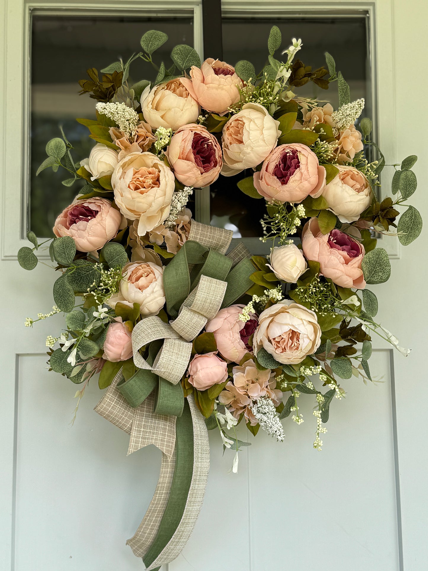 Elegant Peonies Floral Wreath