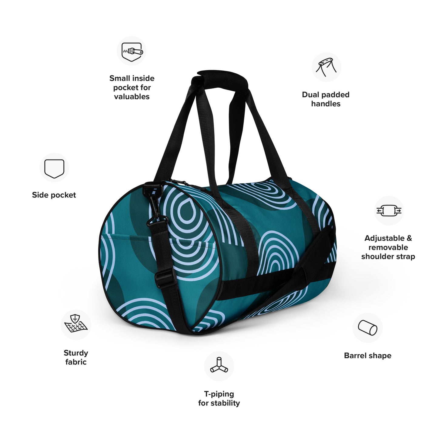 Abstract All-over print gym bag