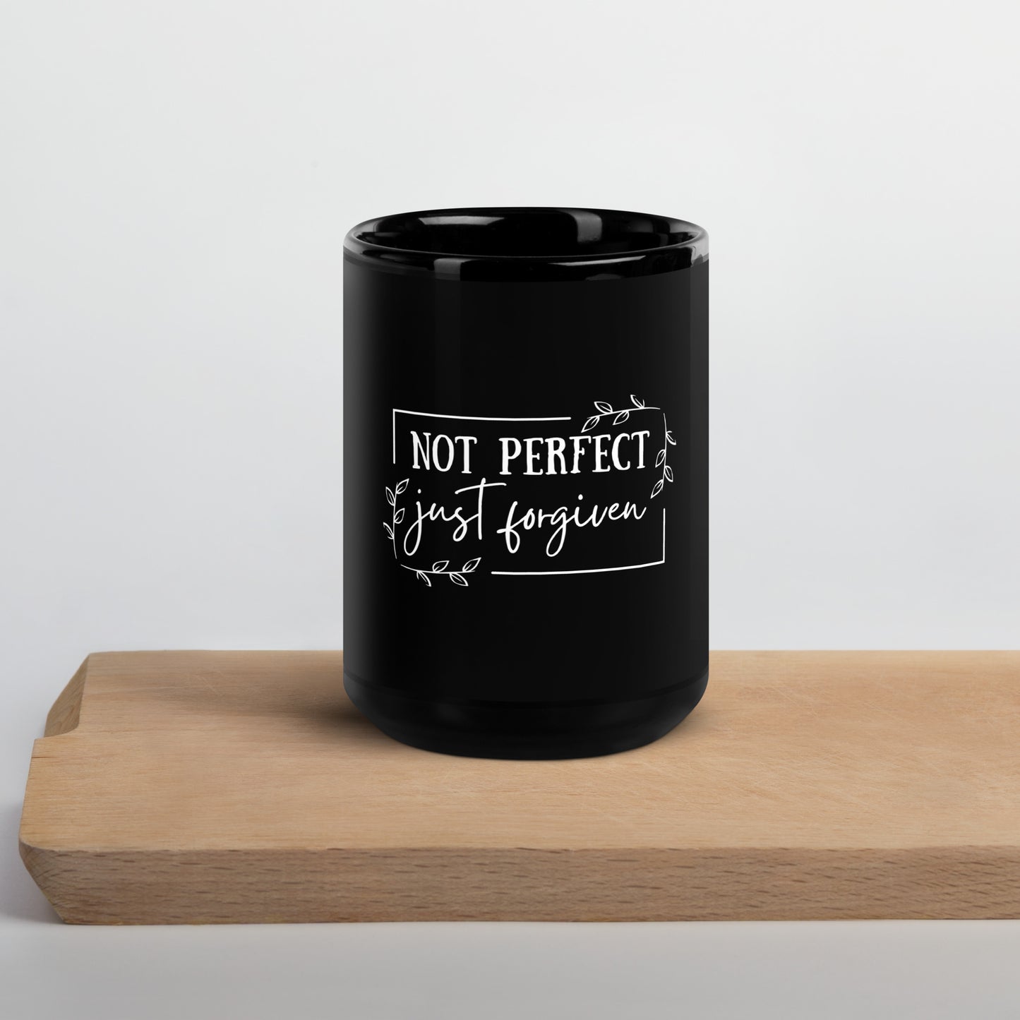 Not perfect Black Glossy Mug