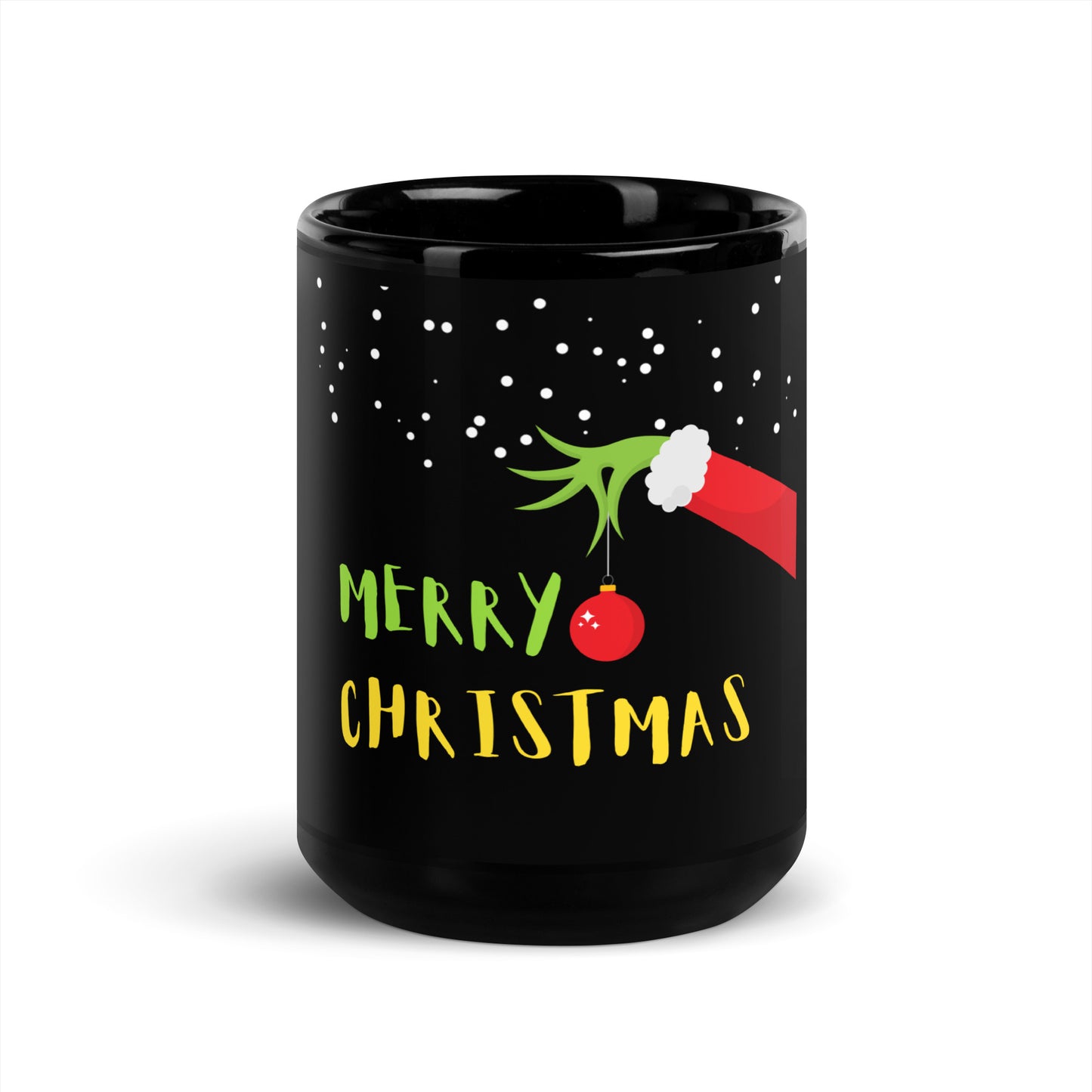Grinch merry Christmas Black Glossy Mug