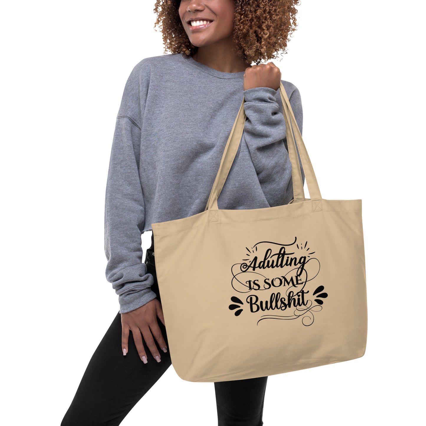 Adulting Large organic tote bag
