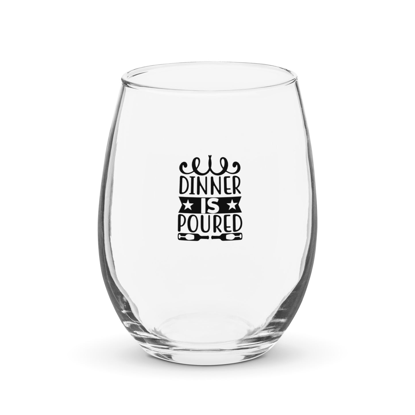 Dinner is poured Stemless wine glass