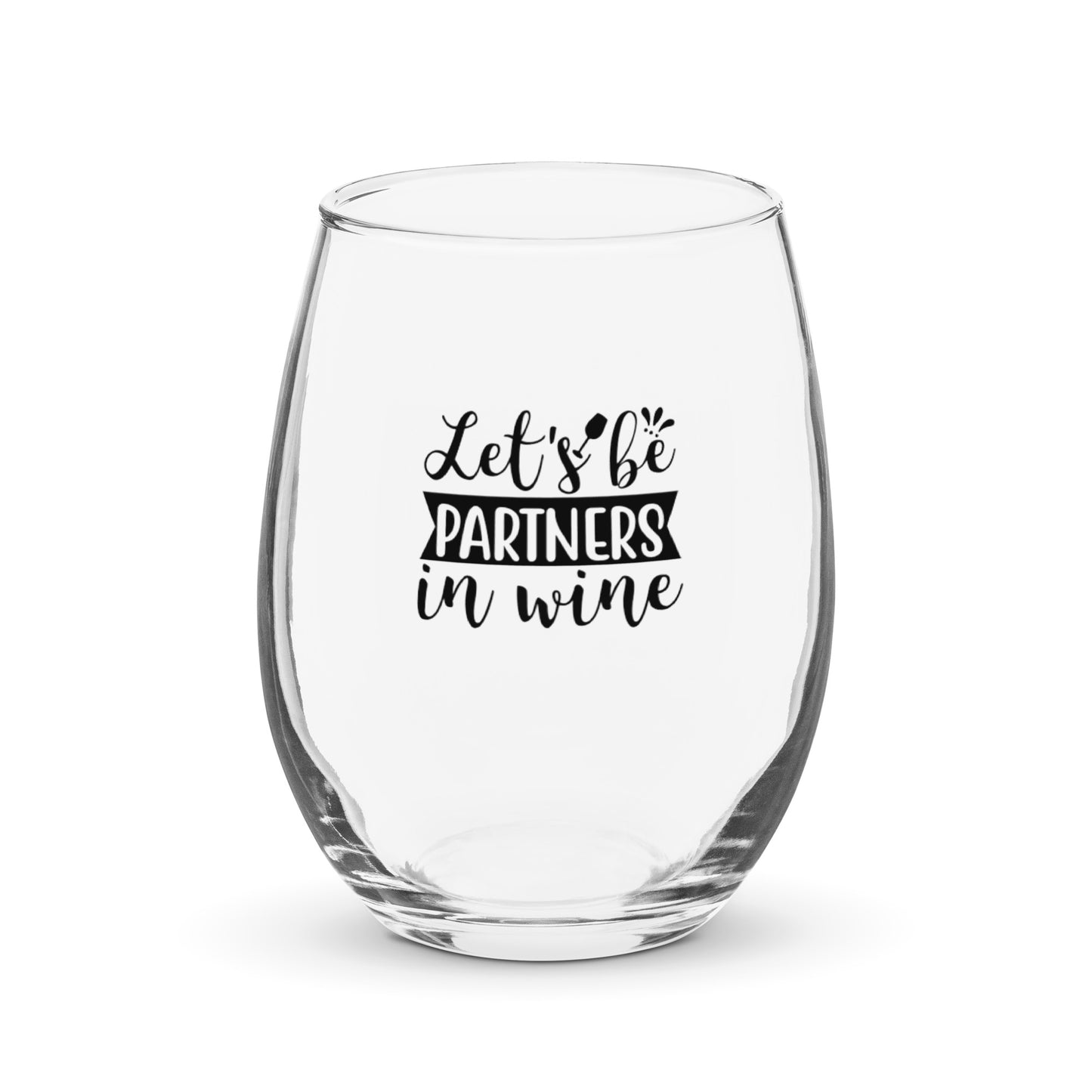 Let’s be partners Stemless wine glass