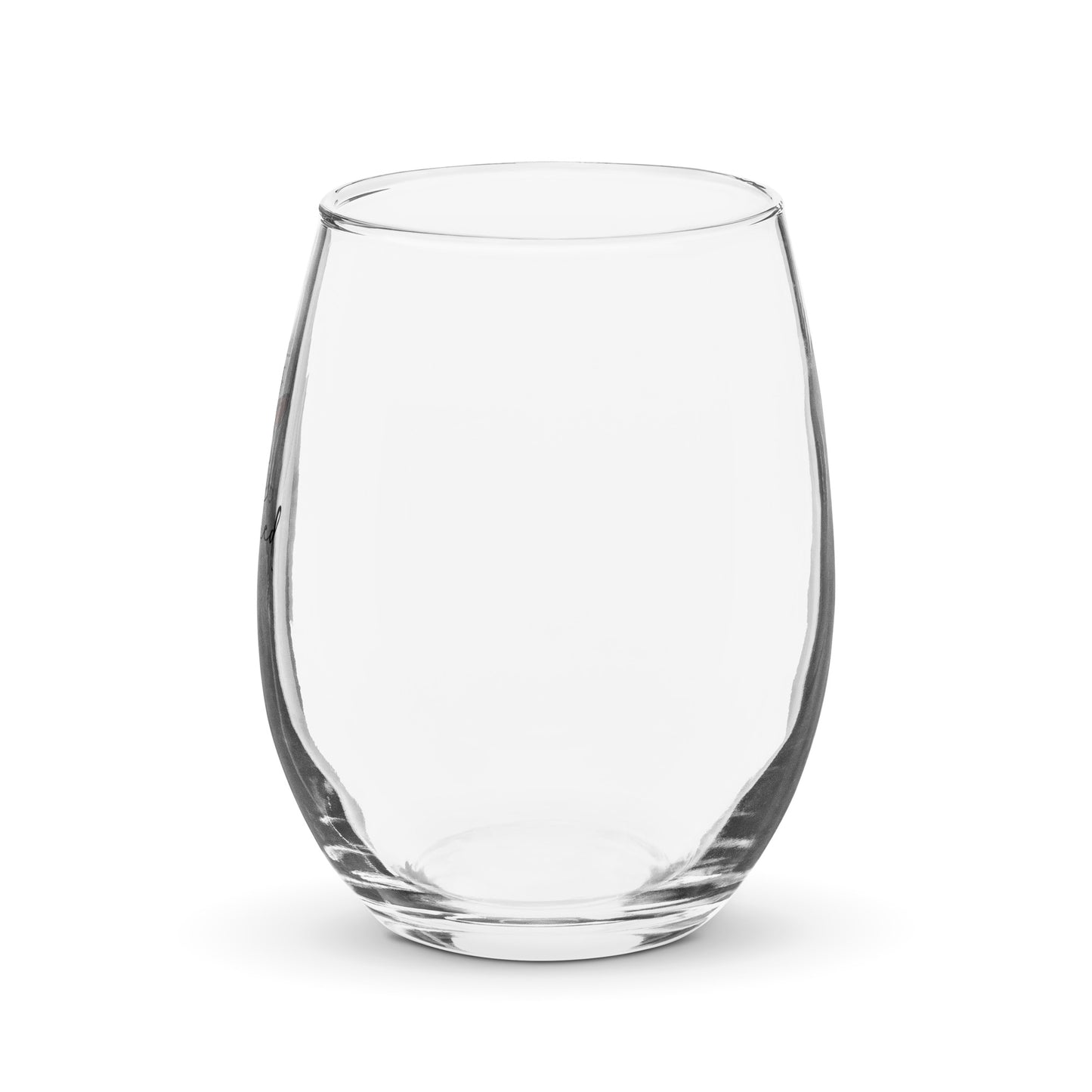 Wine poured Stemless wine glass