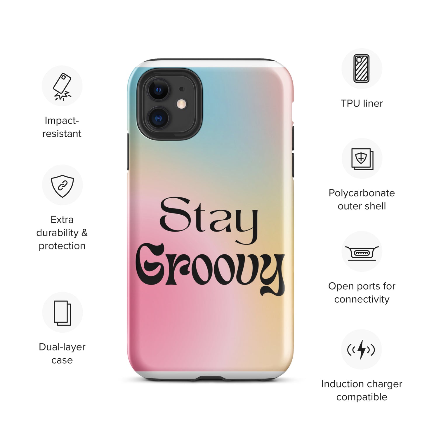 Stay groovy Tough Case for iPhone®