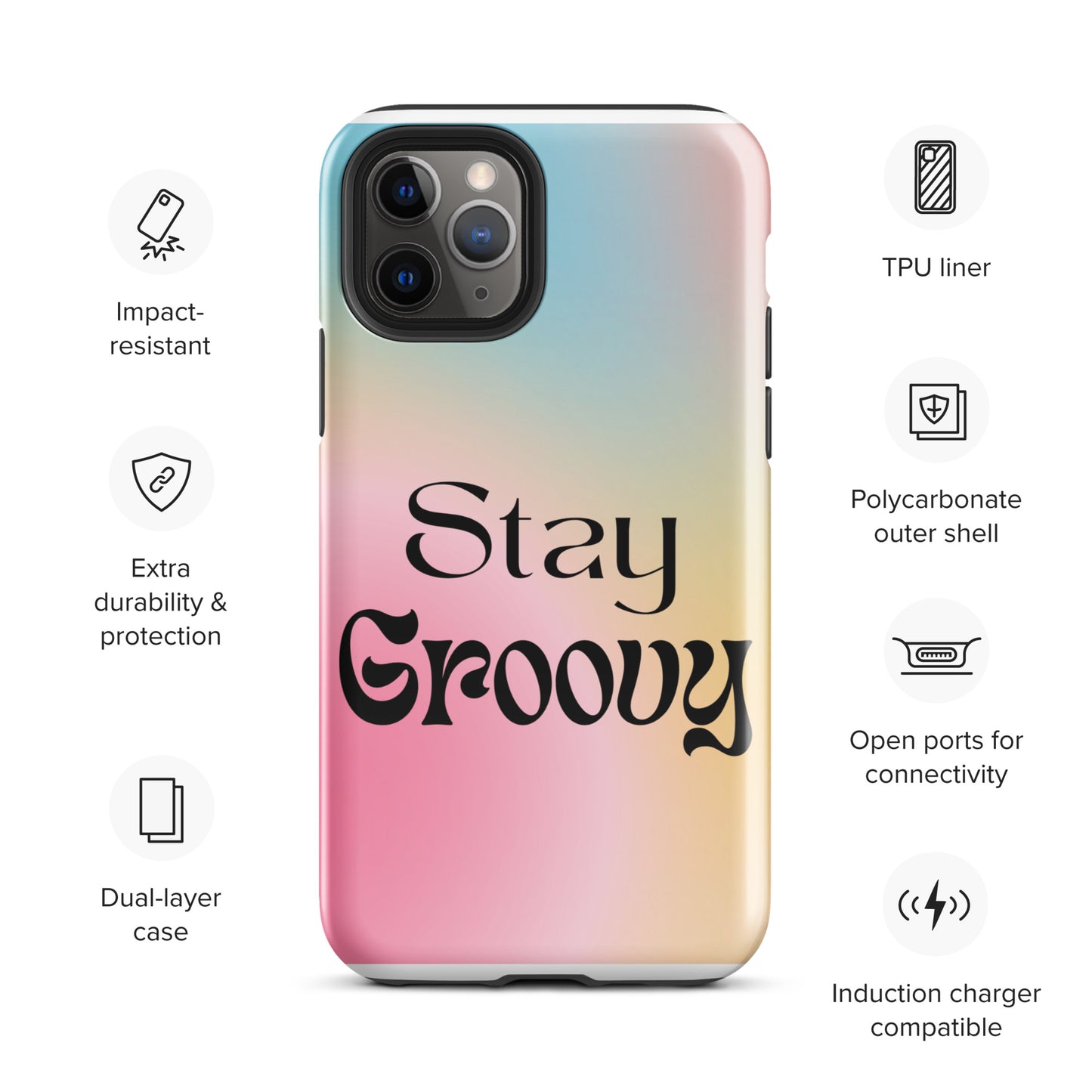 Stay groovy Tough Case for iPhone®