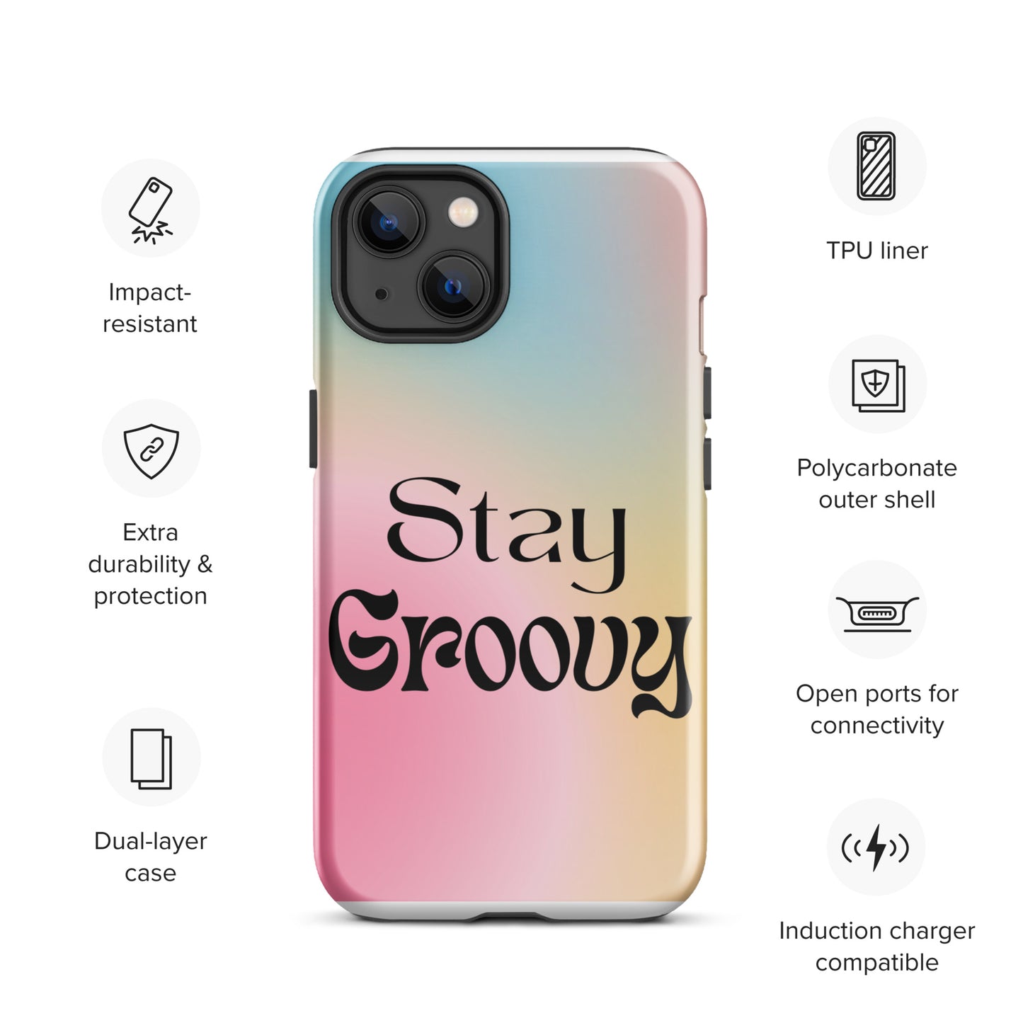 Stay groovy Tough Case for iPhone®