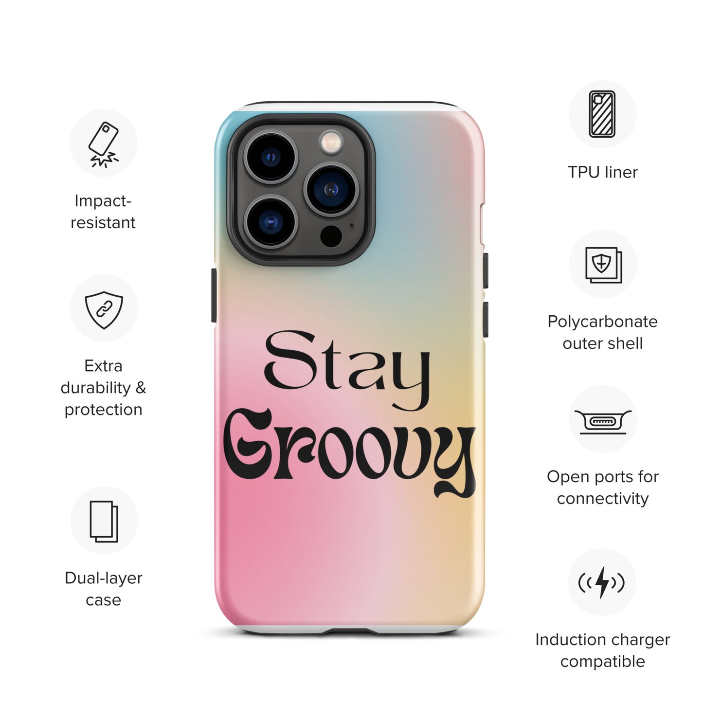 Stay groovy Tough Case for iPhone®