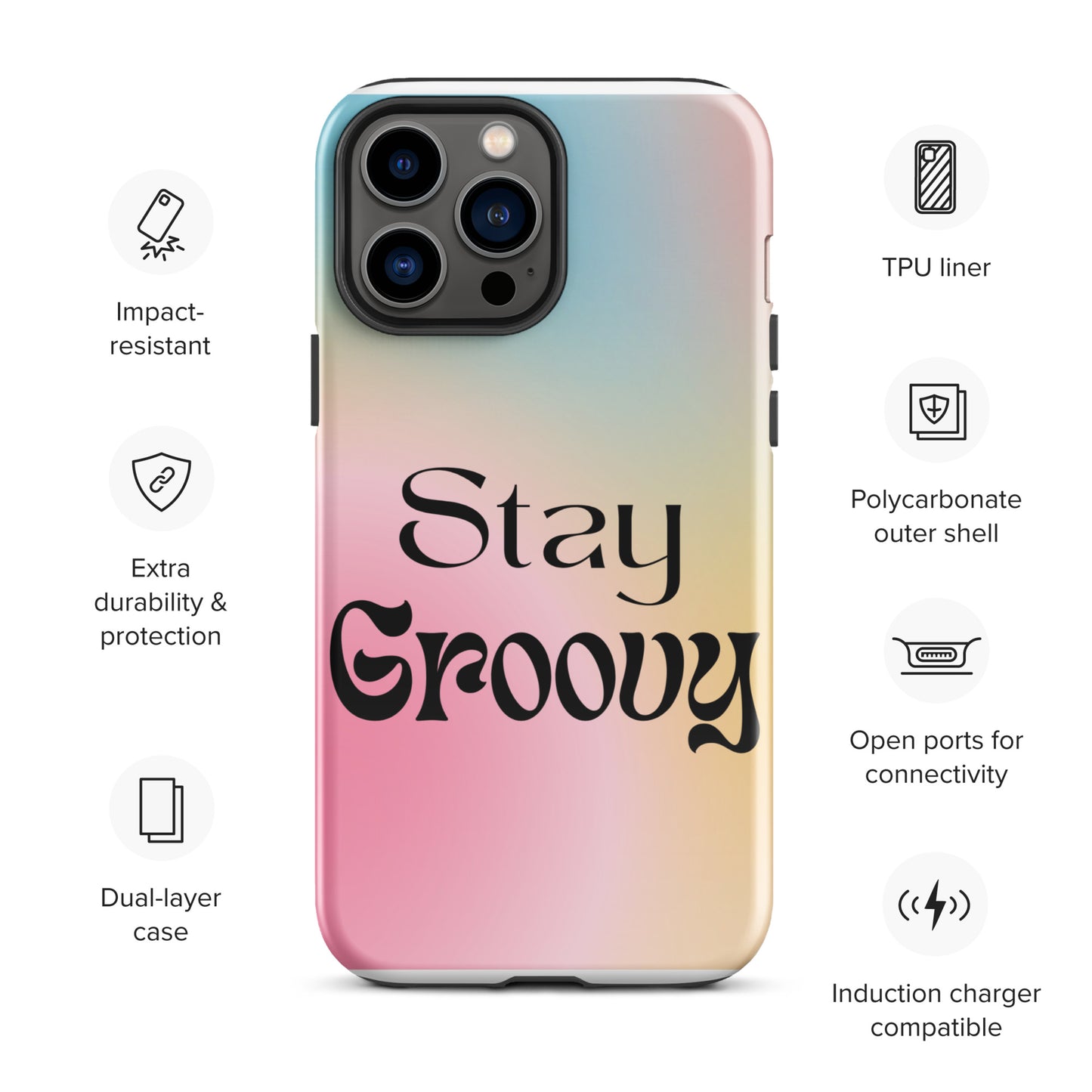 Stay groovy Tough Case for iPhone®
