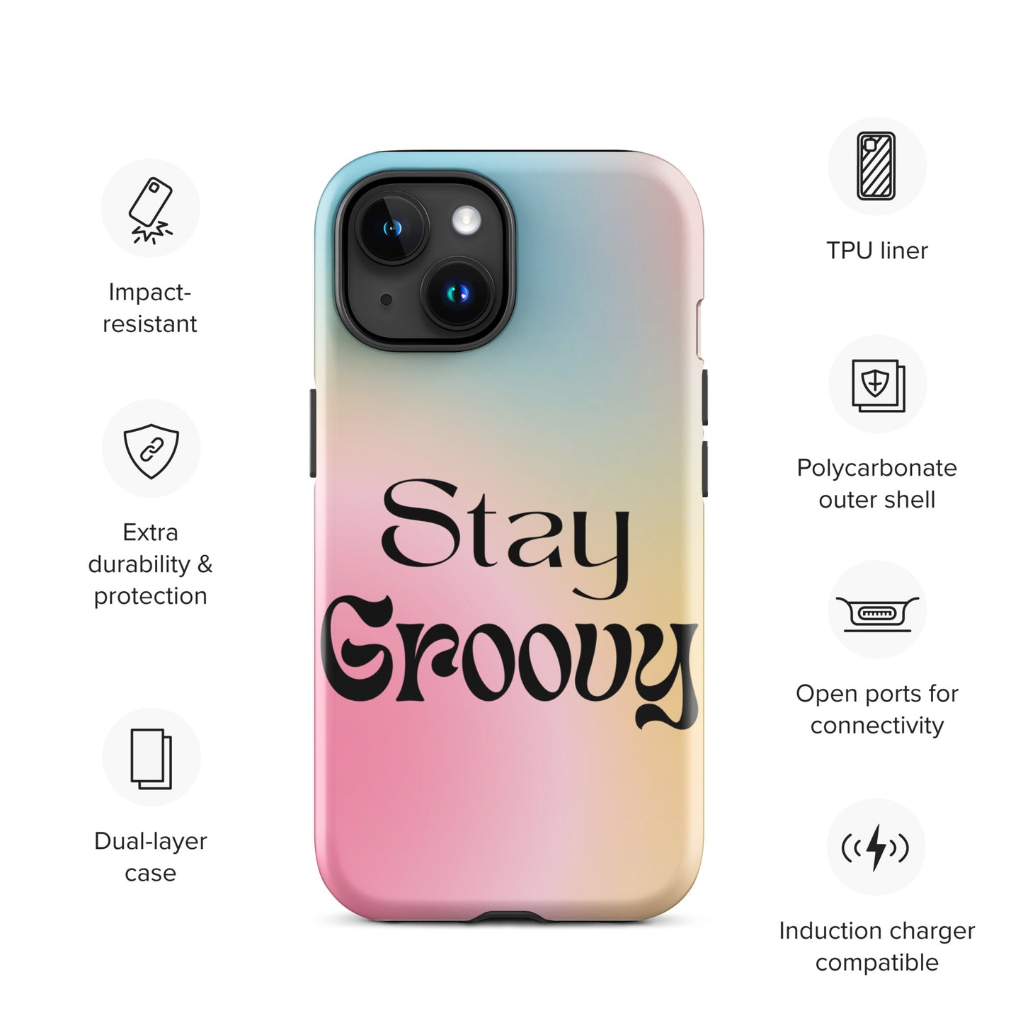 Stay groovy Tough Case for iPhone®