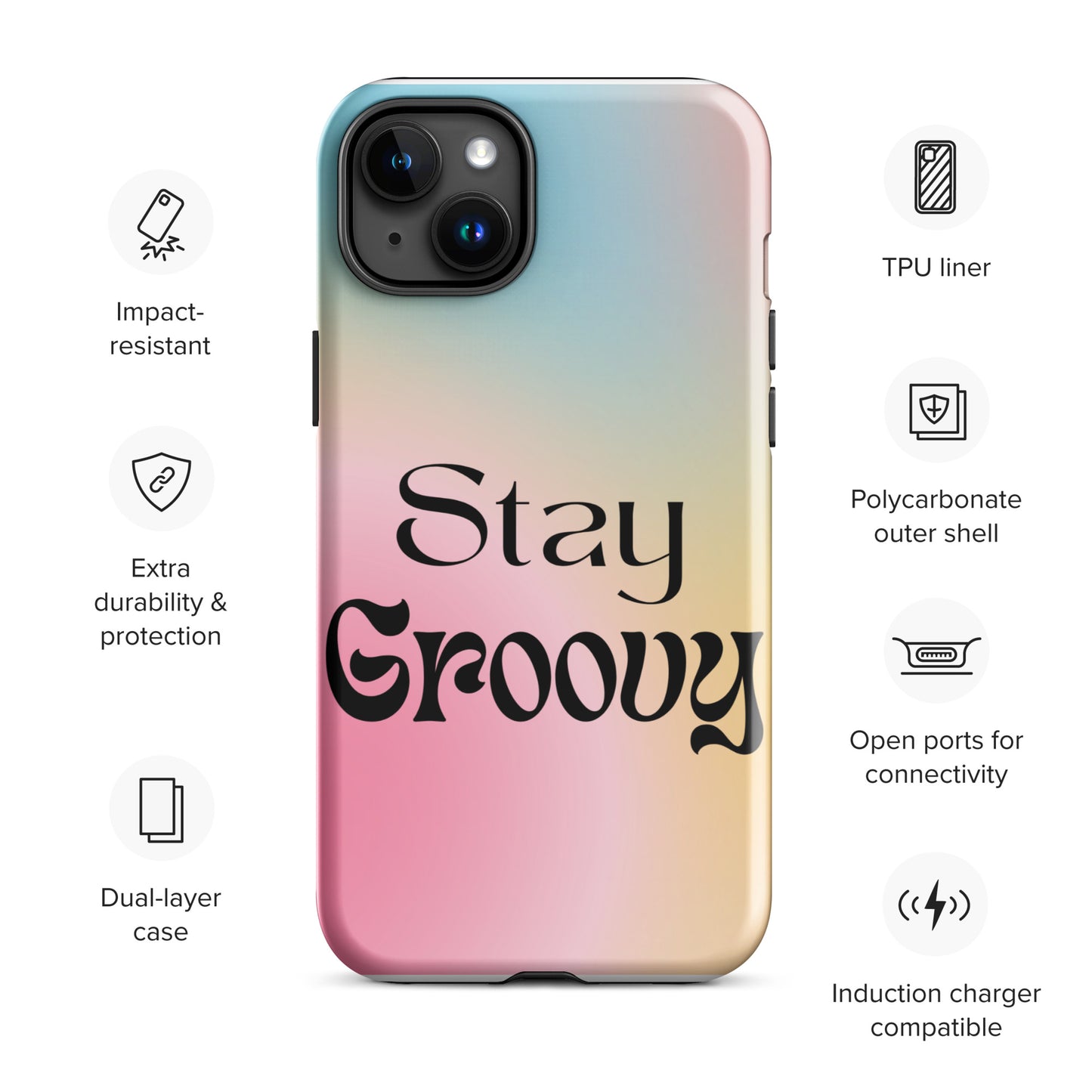 Stay groovy Tough Case for iPhone®