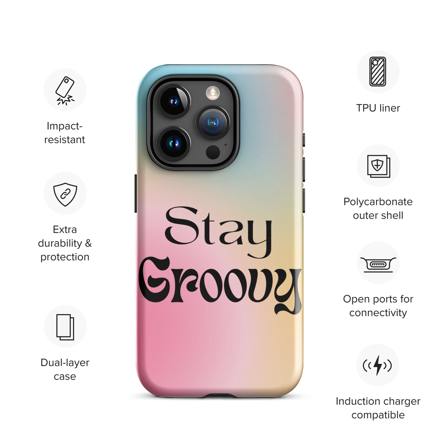 Stay groovy Tough Case for iPhone®