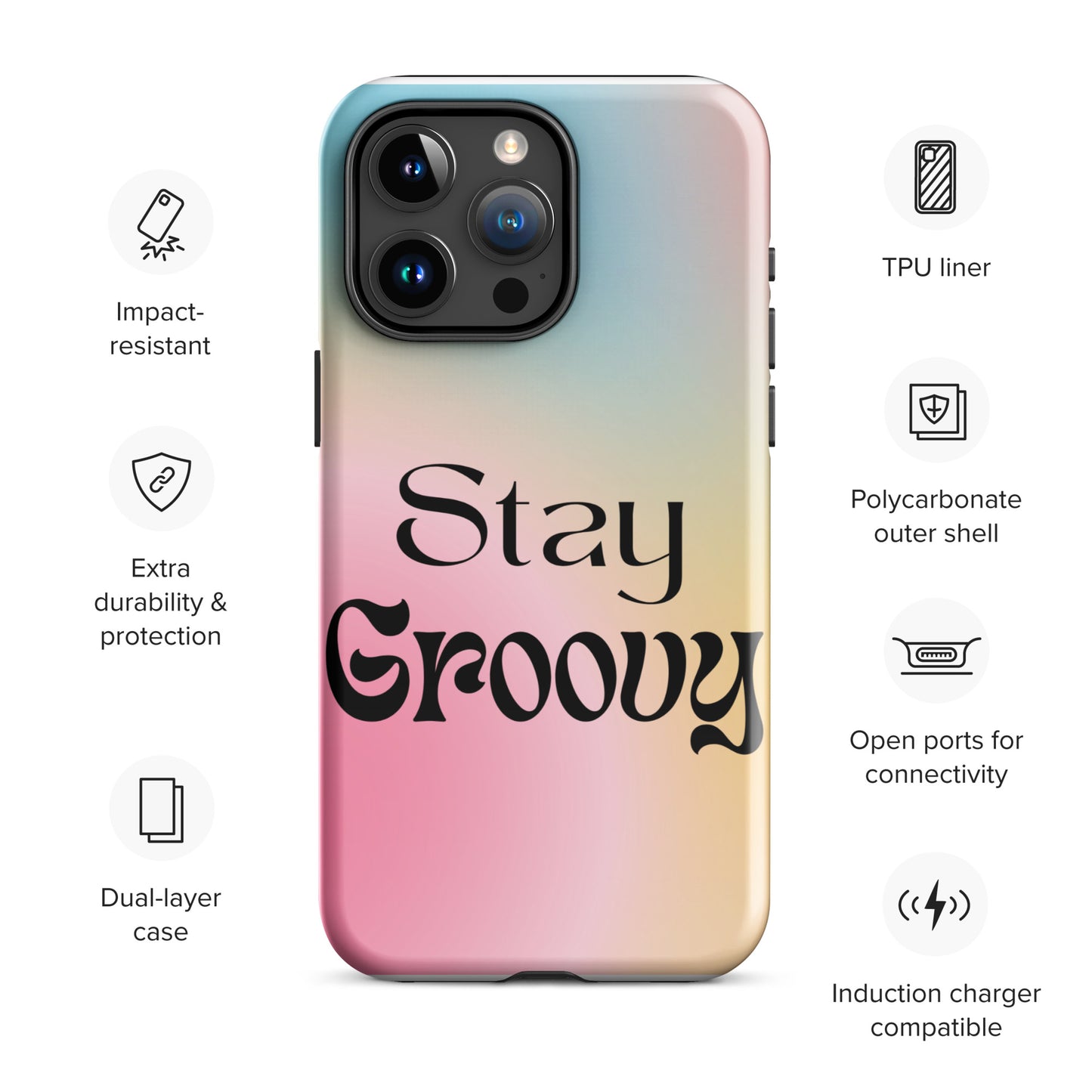 Stay groovy Tough Case for iPhone®