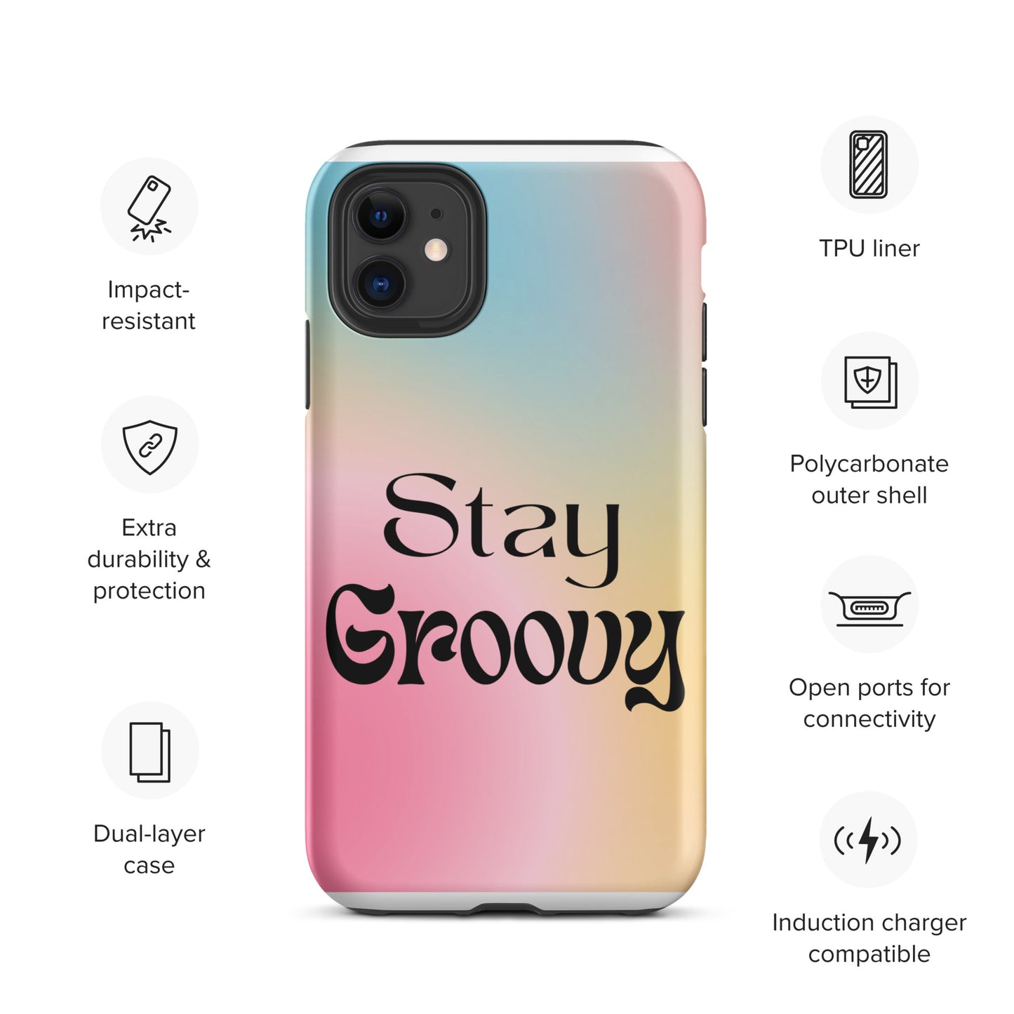 Stay groovy Tough Case for iPhone®