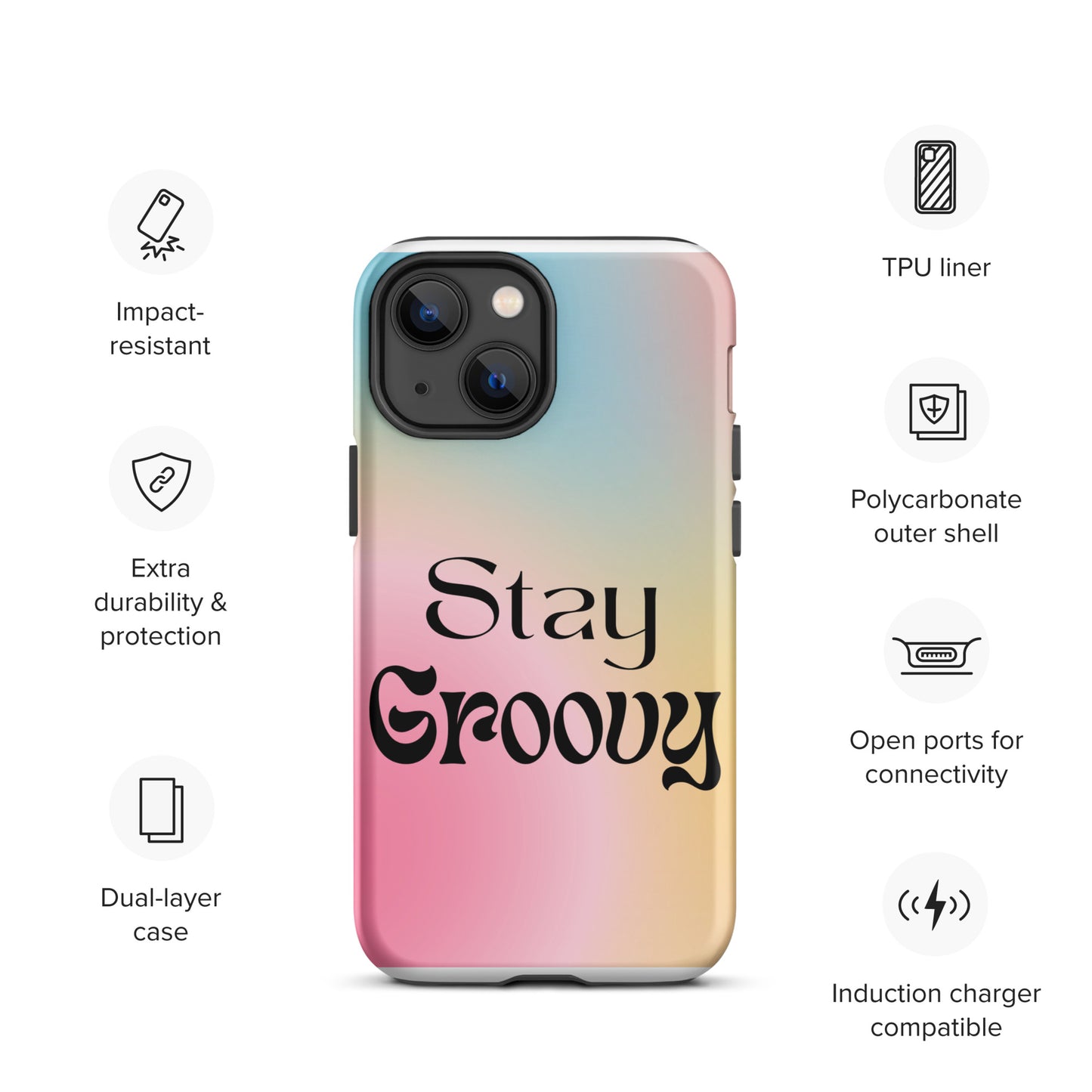 Stay groovy Tough Case for iPhone®