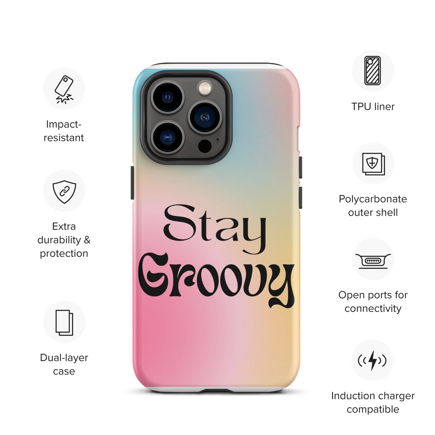 Stay groovy Tough Case for iPhone®