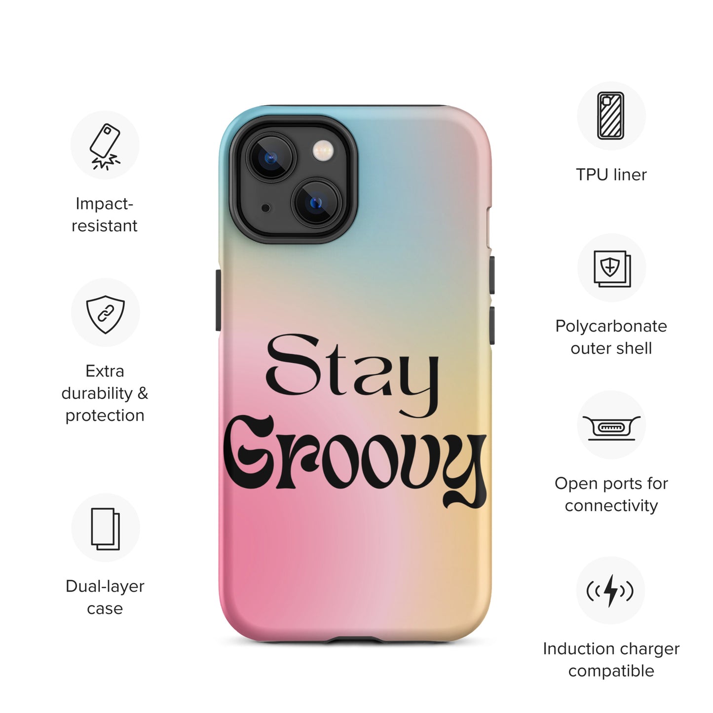Stay groovy Tough Case for iPhone®