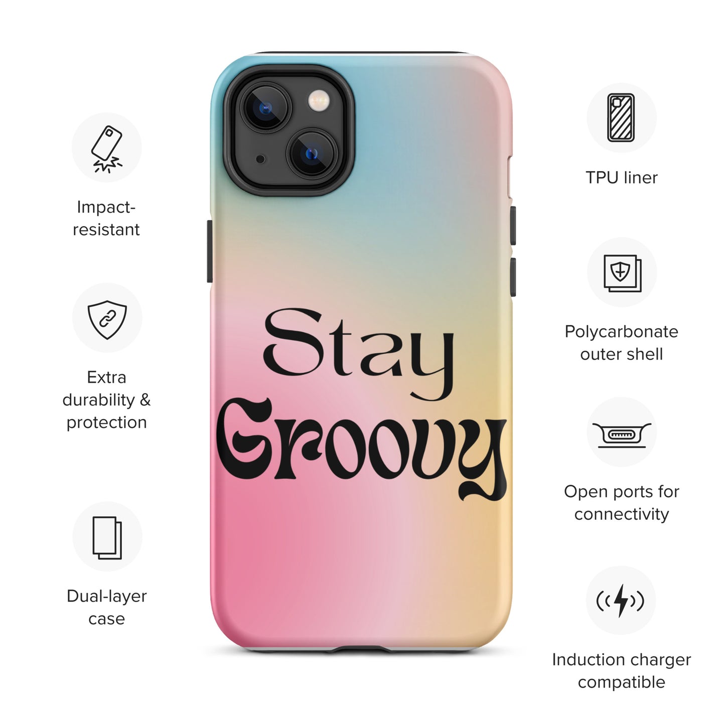Stay groovy Tough Case for iPhone®