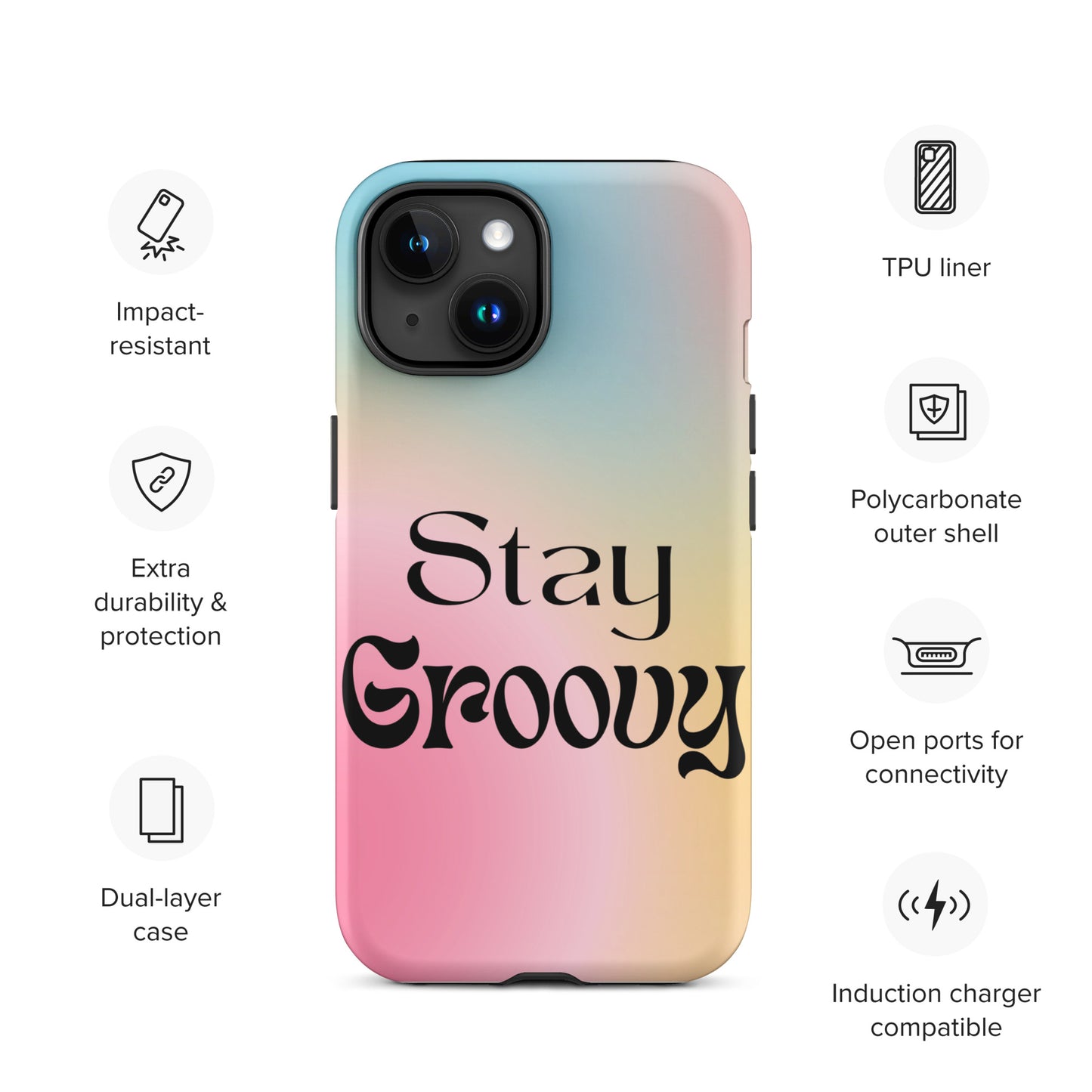 Stay groovy Tough Case for iPhone®