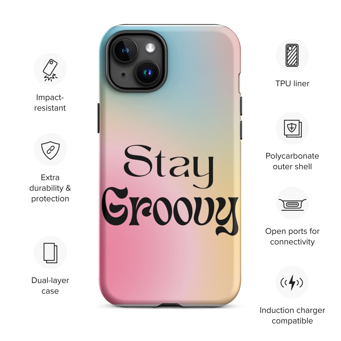 Stay groovy Tough Case for iPhone®