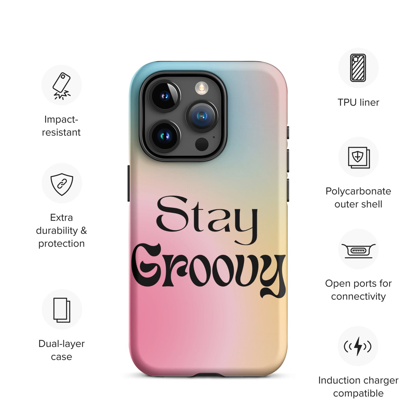 Stay groovy Tough Case for iPhone®