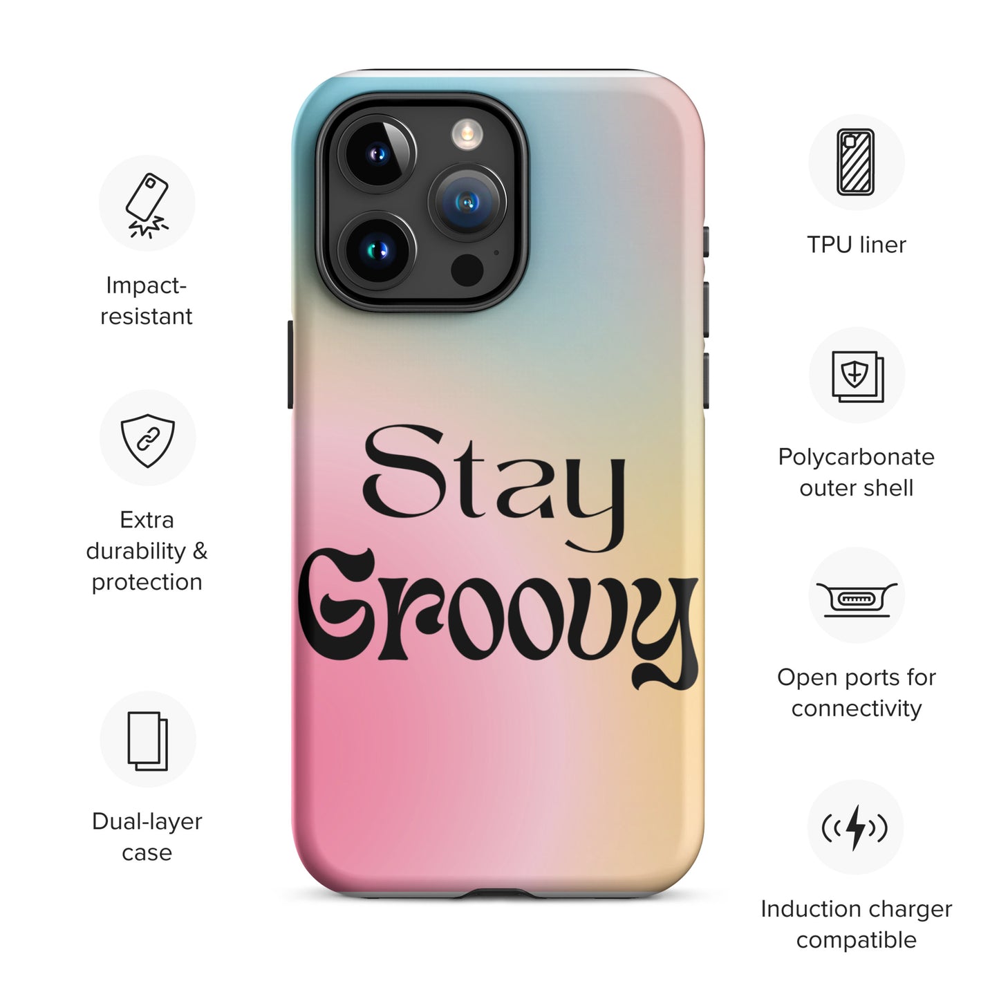Stay groovy Tough Case for iPhone®