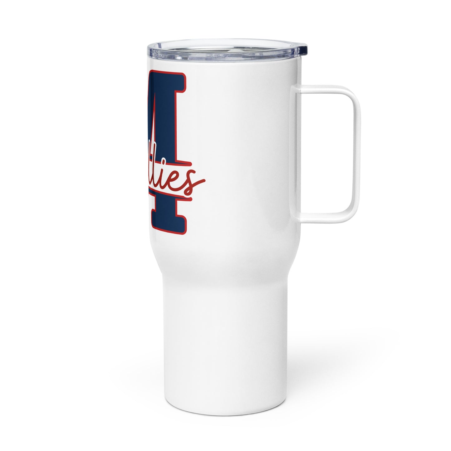 Man Travel mug with a handle