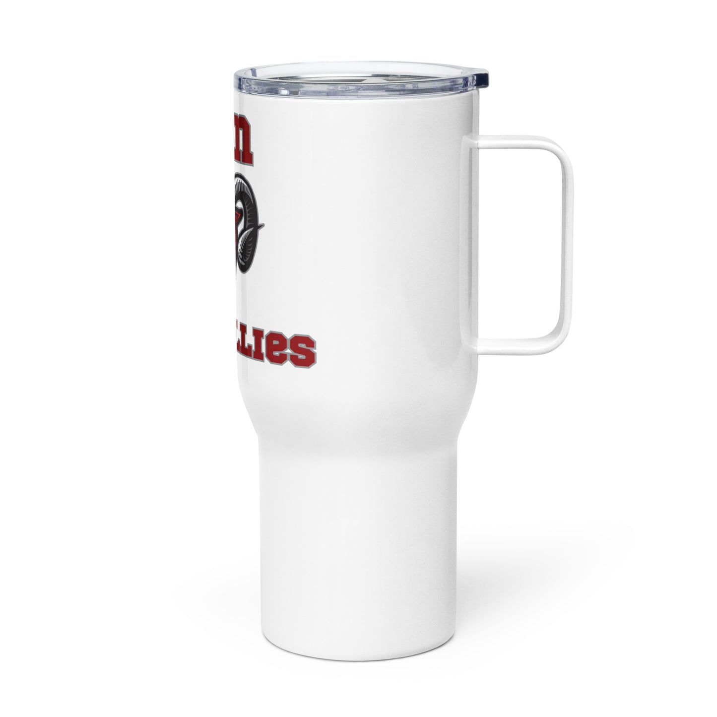 Man Travel mug with a handle