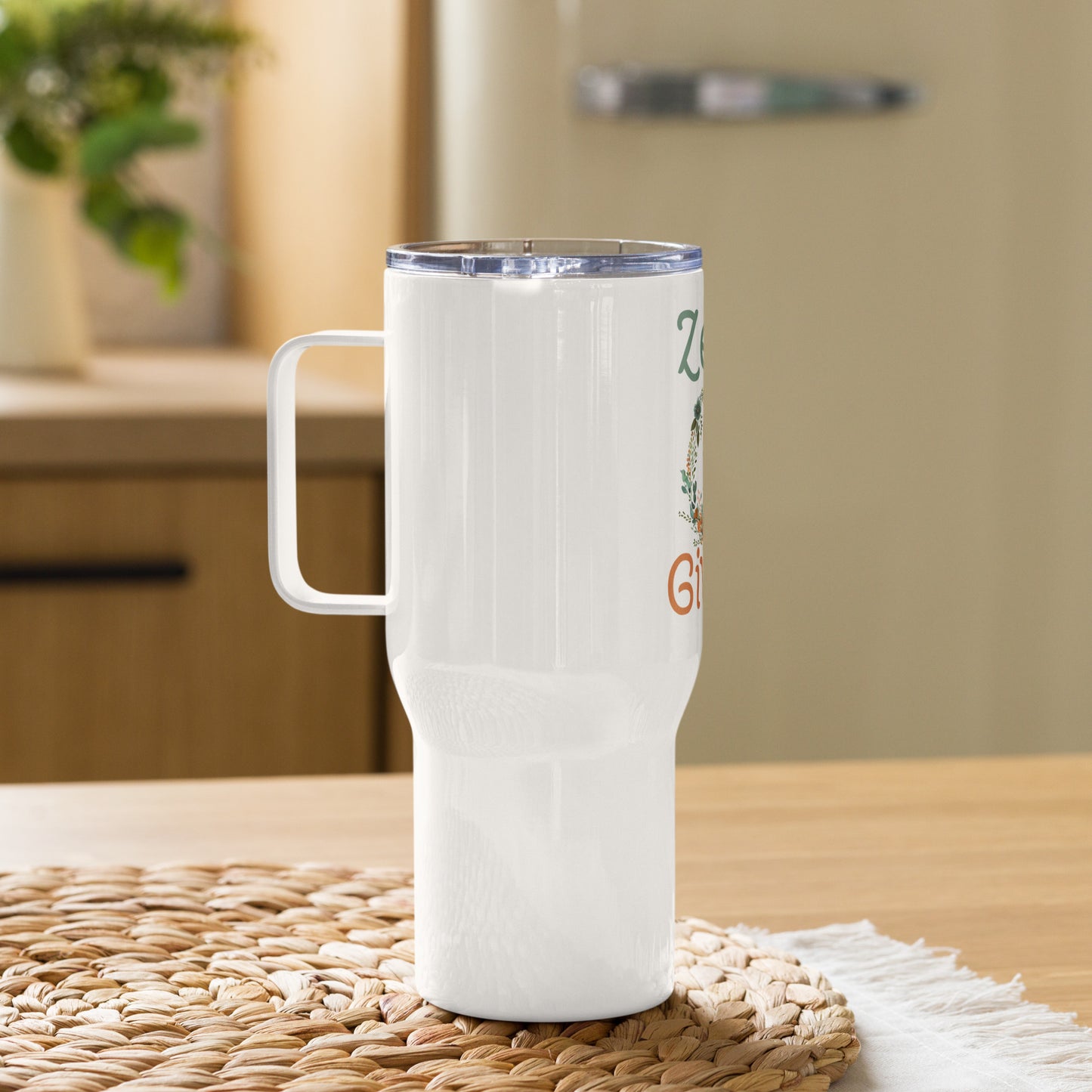 Zero fox given Travel mug with a handle