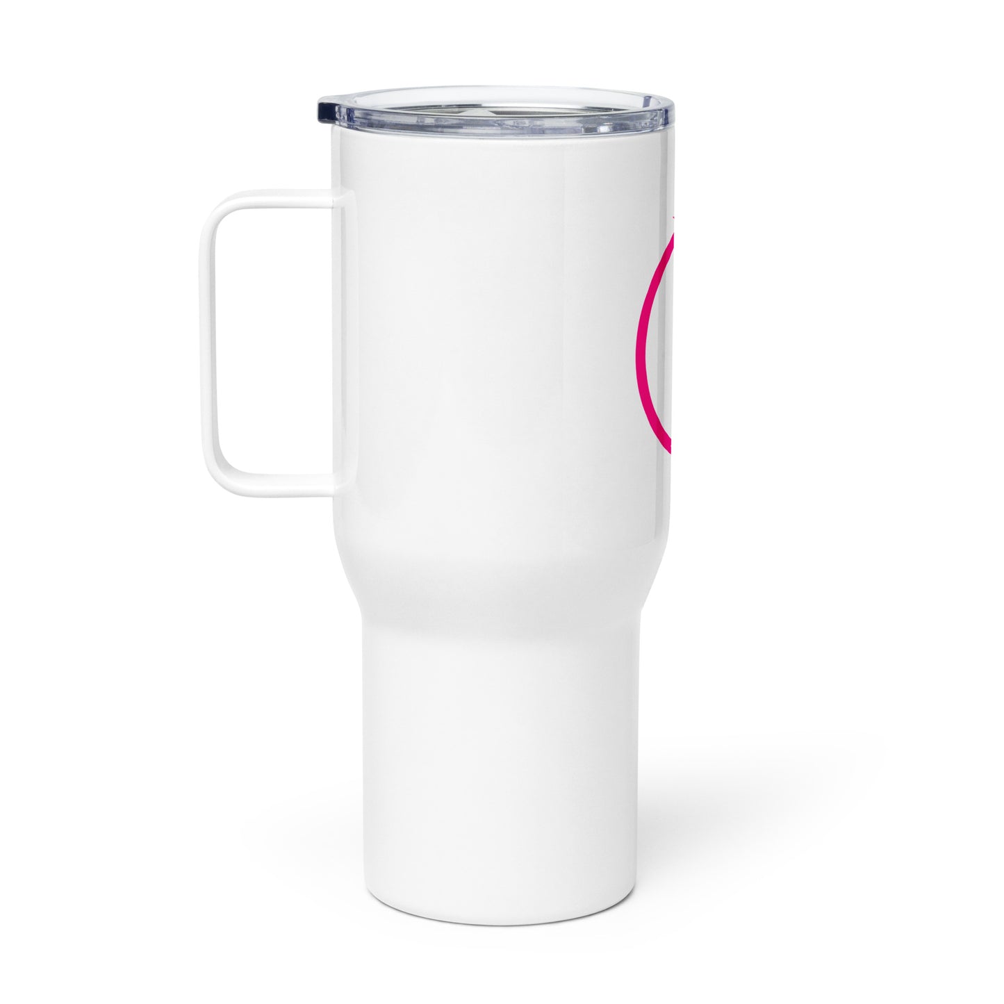 Breast cancer silhouette Travel mug with a handle