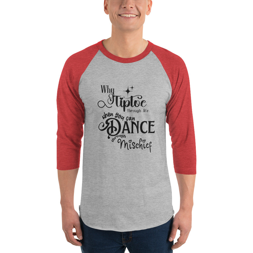 Tiptoe 3/4 sleeve raglan shirt