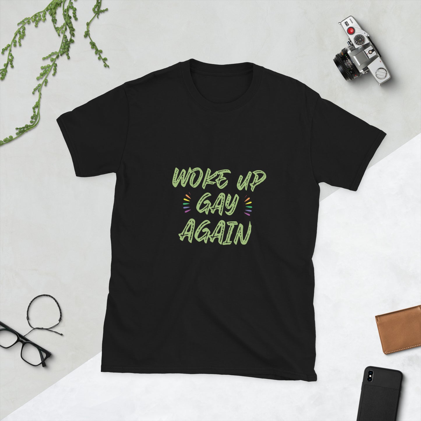 Woke up gay again Short-Sleeve Unisex T-Shirt