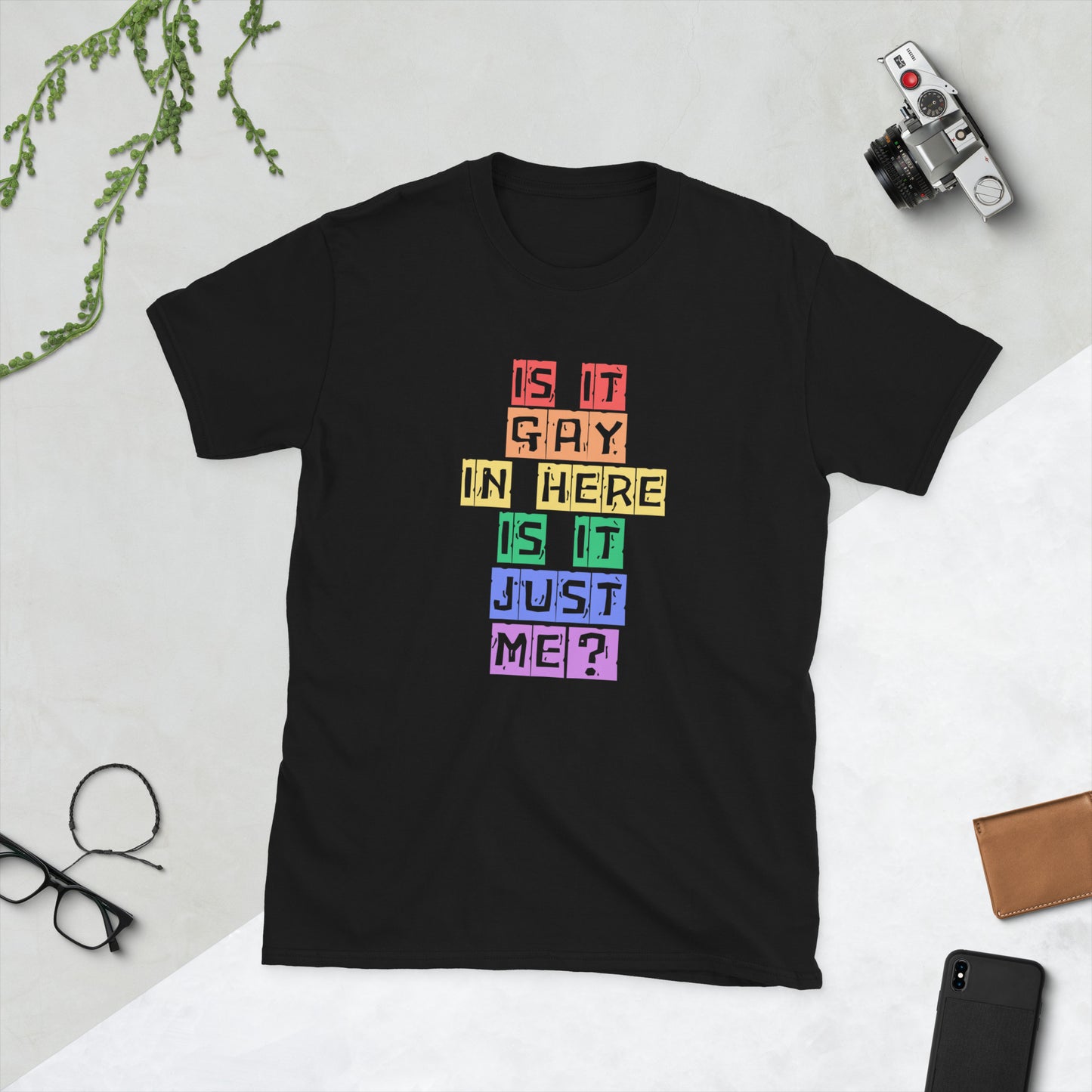Is it gay in here Short-Sleeve Unisex T-Shirt