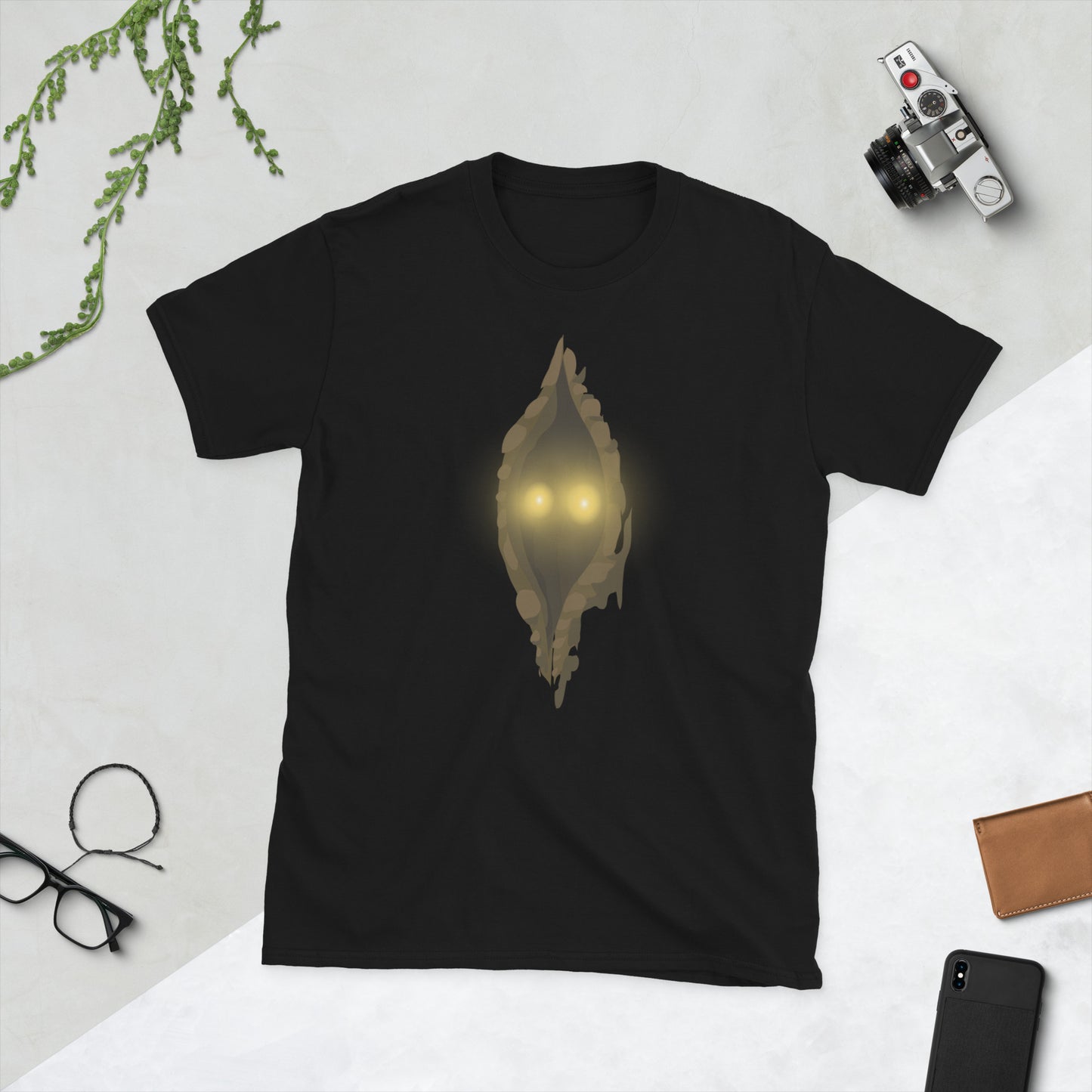 Glowing eyes peeking Short-Sleeve Unisex T-Shirt