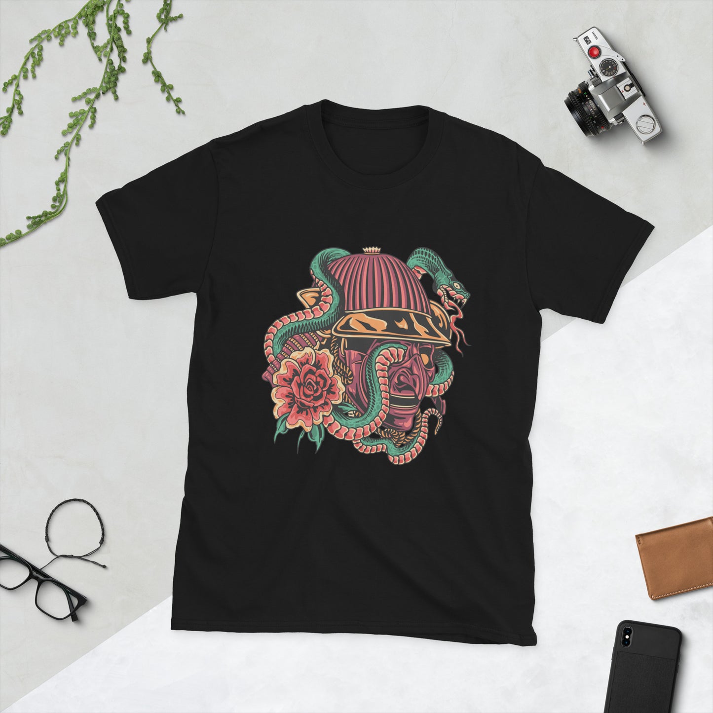 Snake with flowers Short-Sleeve Unisex T-Shirt