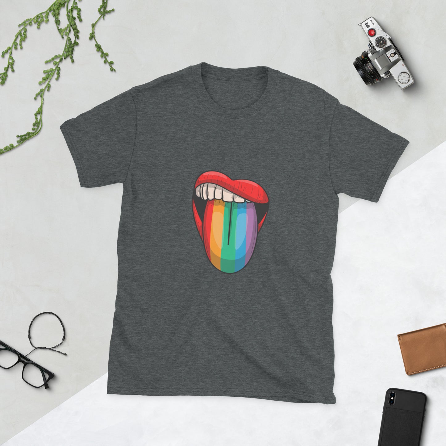 Rainbow Tongue Short-Sleeve Unisex T-Shirt