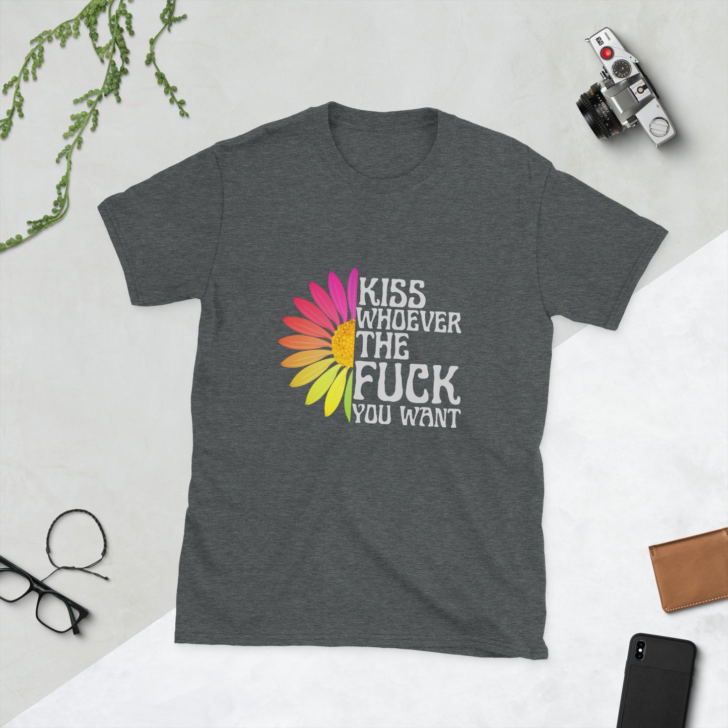 Kiss whoever you want Short-Sleeve Unisex T-Shirt