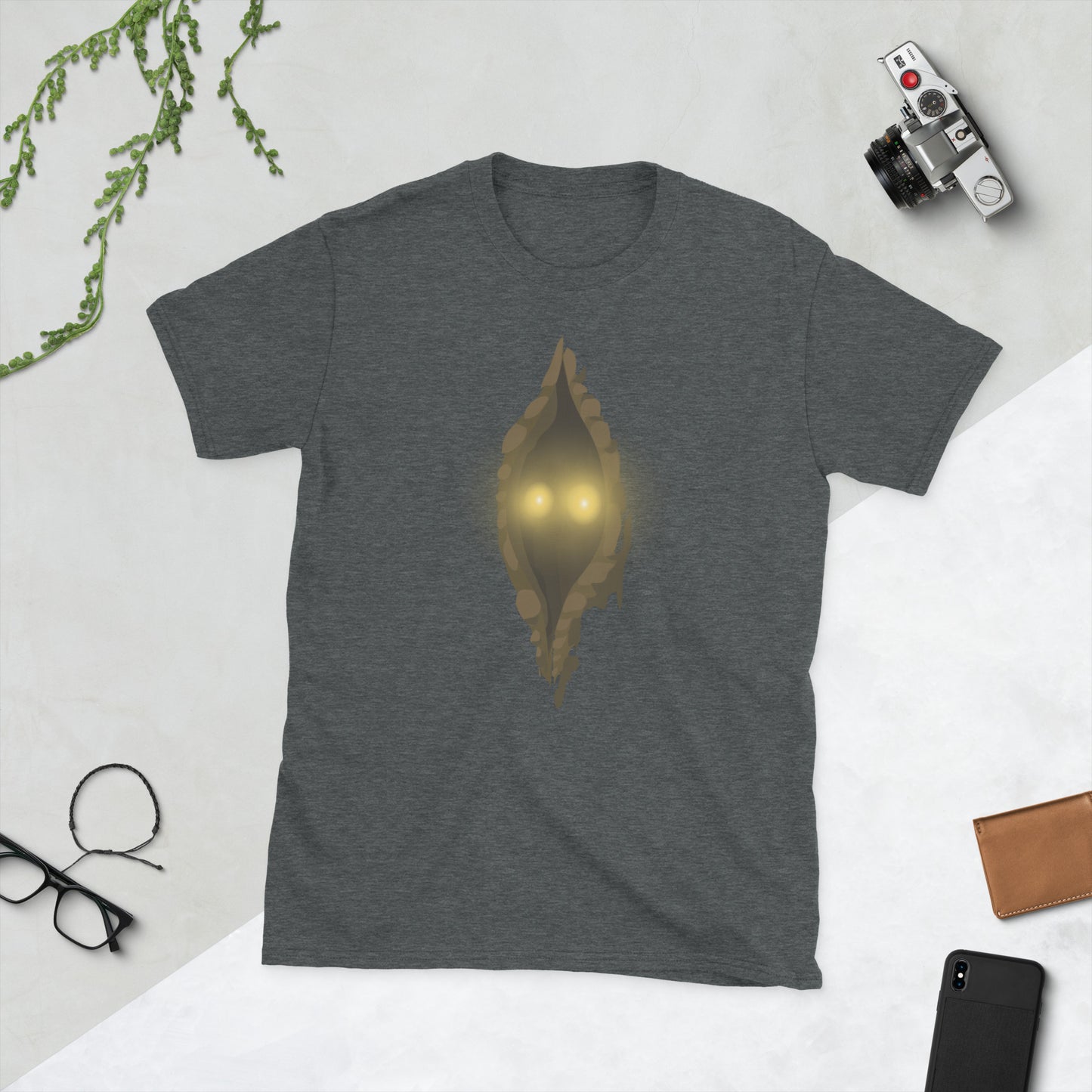 Glowing eyes peeking Short-Sleeve Unisex T-Shirt